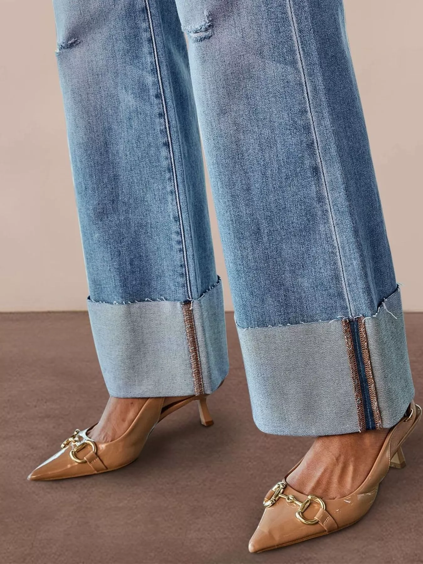 Distressed High-Waisted Flare Jeans - Image 2