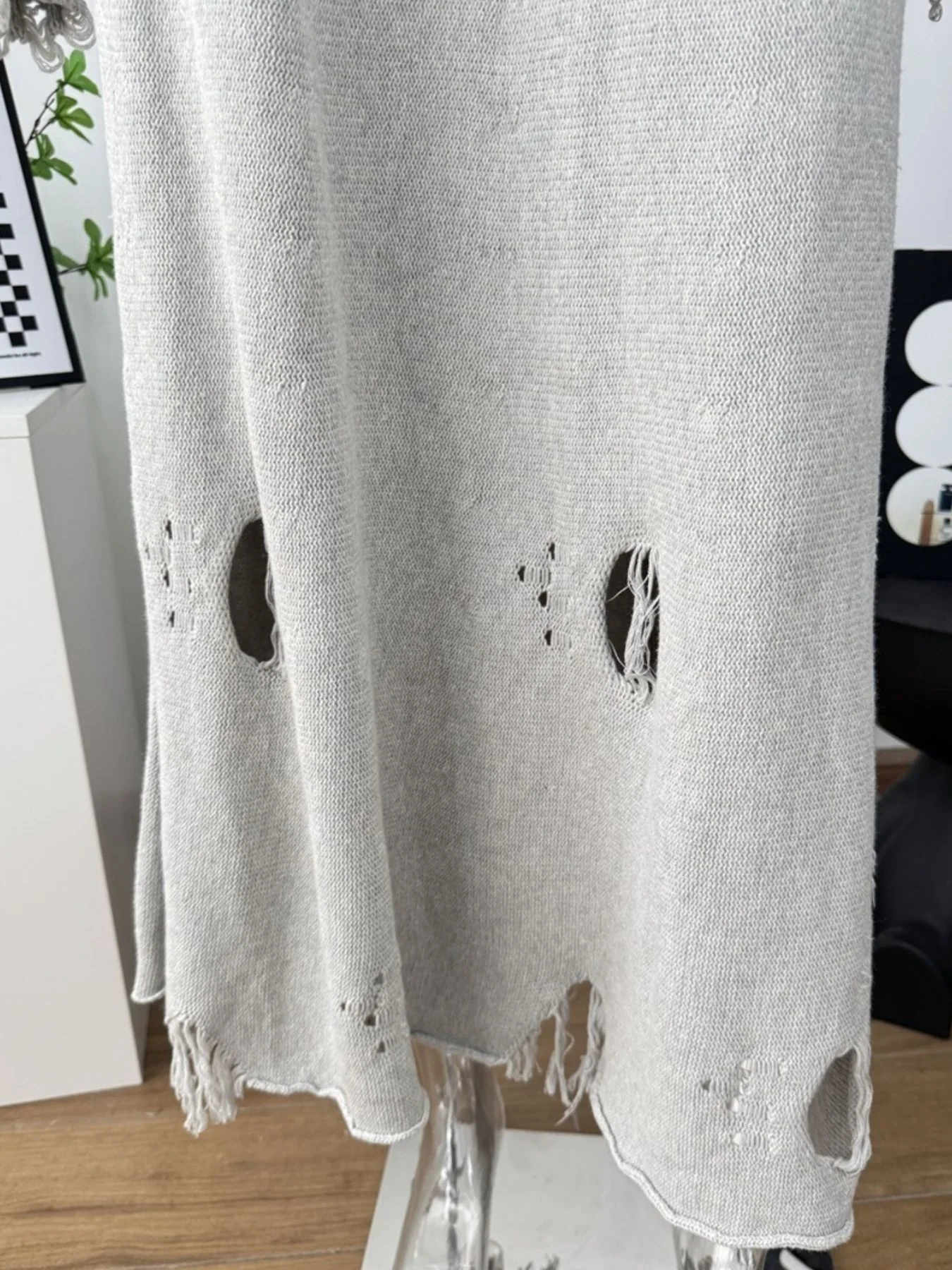 Distressed Long Sleeve Sweater and Skirt Set - Image 23