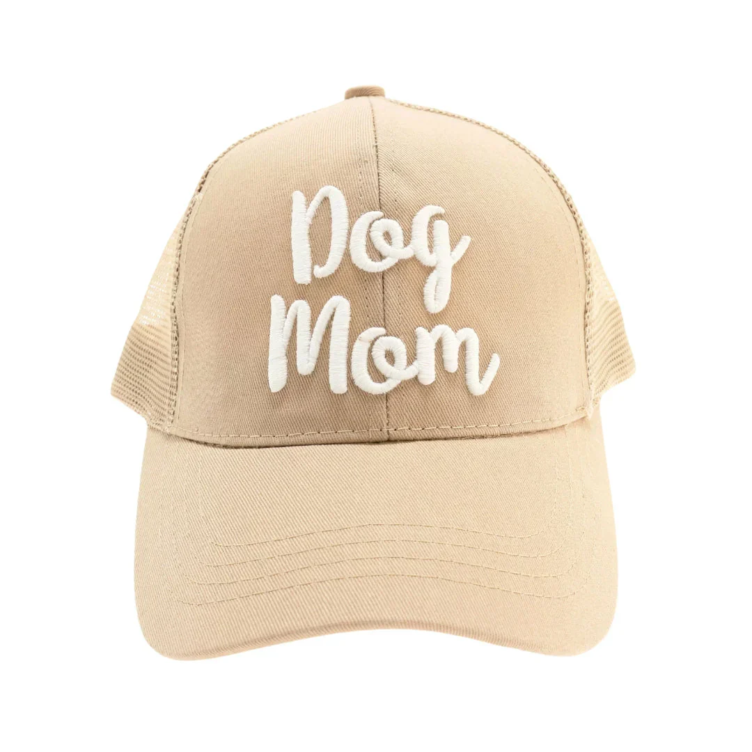 Dog Mom Embroidered Mesh Back High Ponytail C.C Ball Cap - Image 5