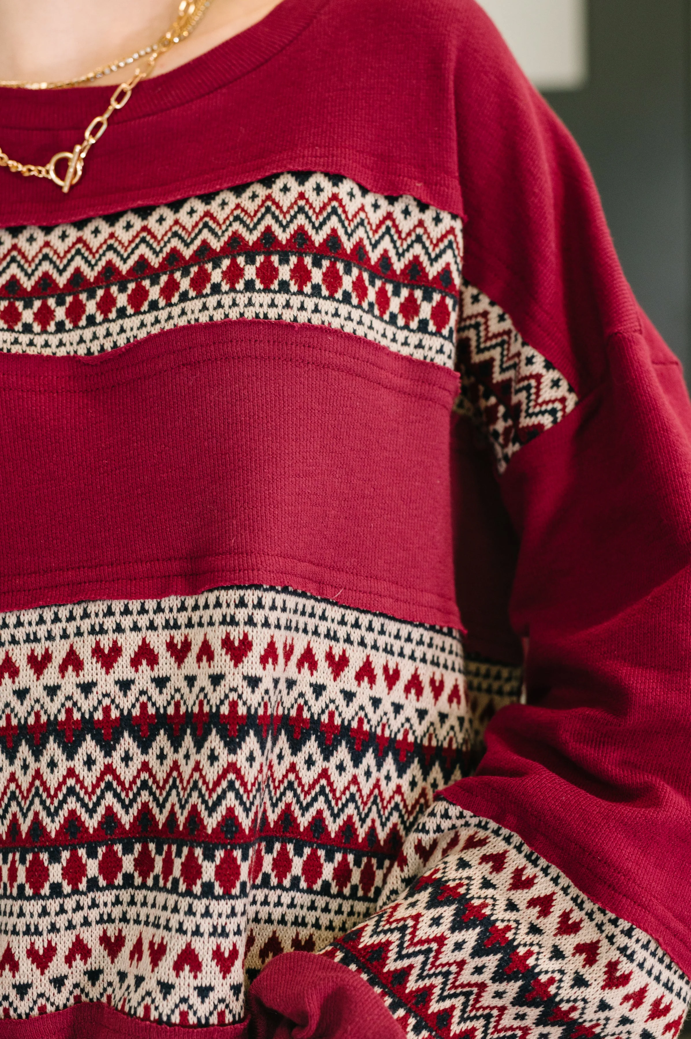 Don't Let Me Miss It Color Block Detail Top - Image 2