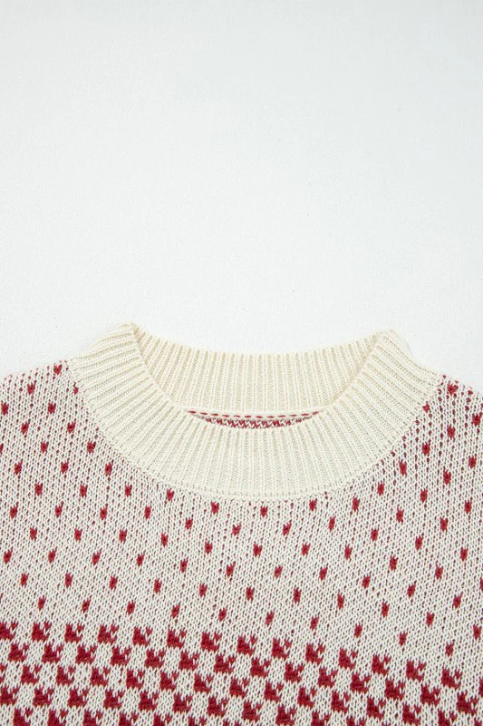 Dotted Colorblock Lantern Sleeve Sweater - Image 18