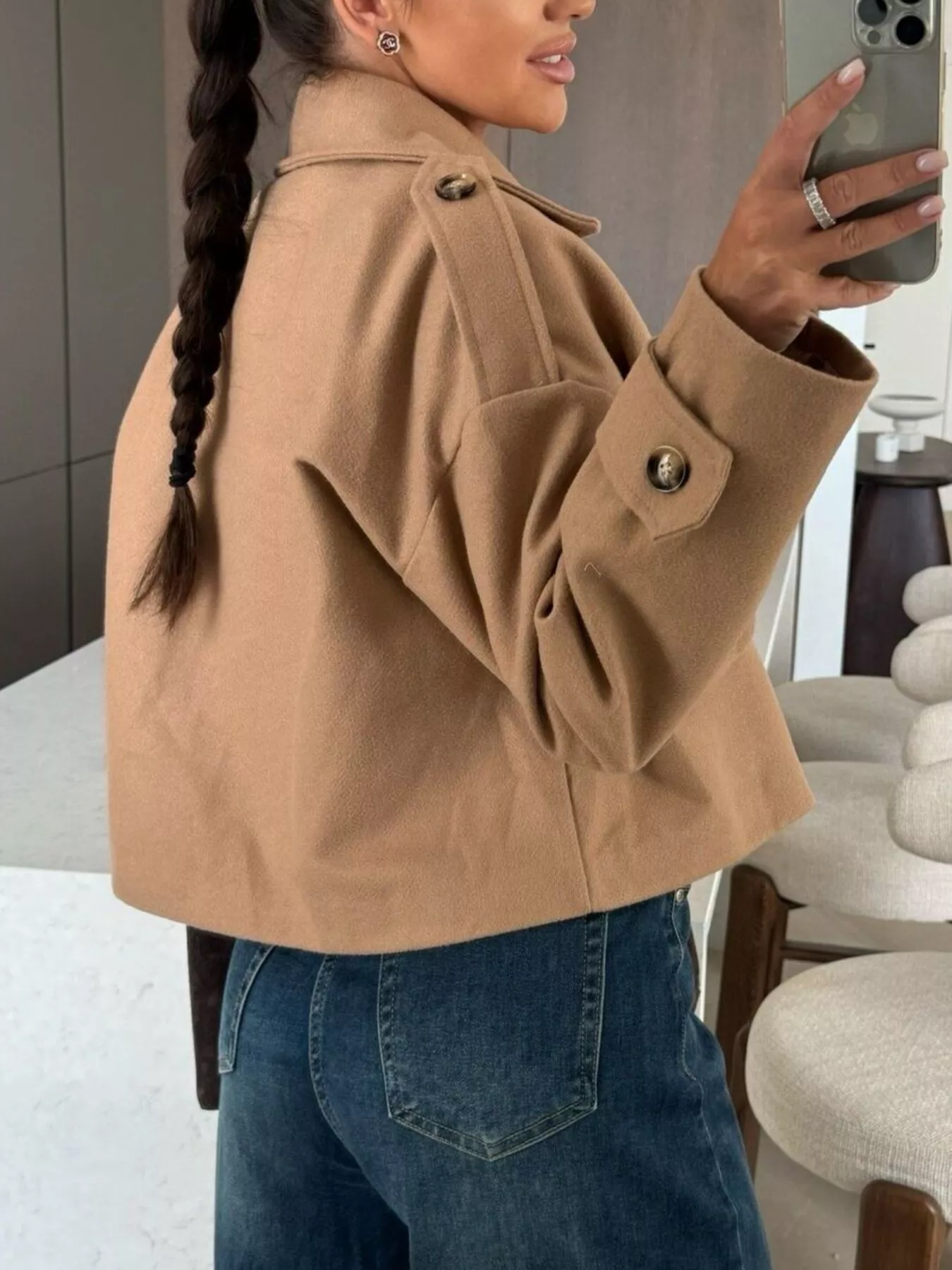 Double-Breasted Cropped Outerwear - Image 7