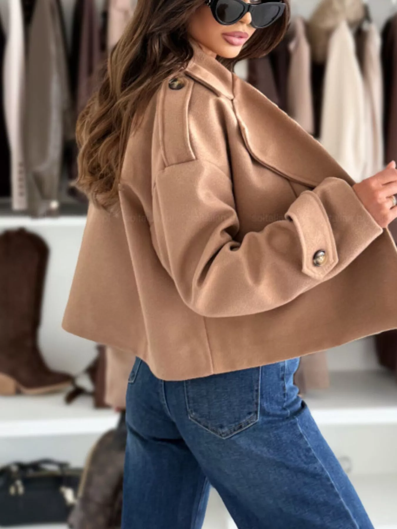 Double-Breasted Cropped Outerwear - Image 3