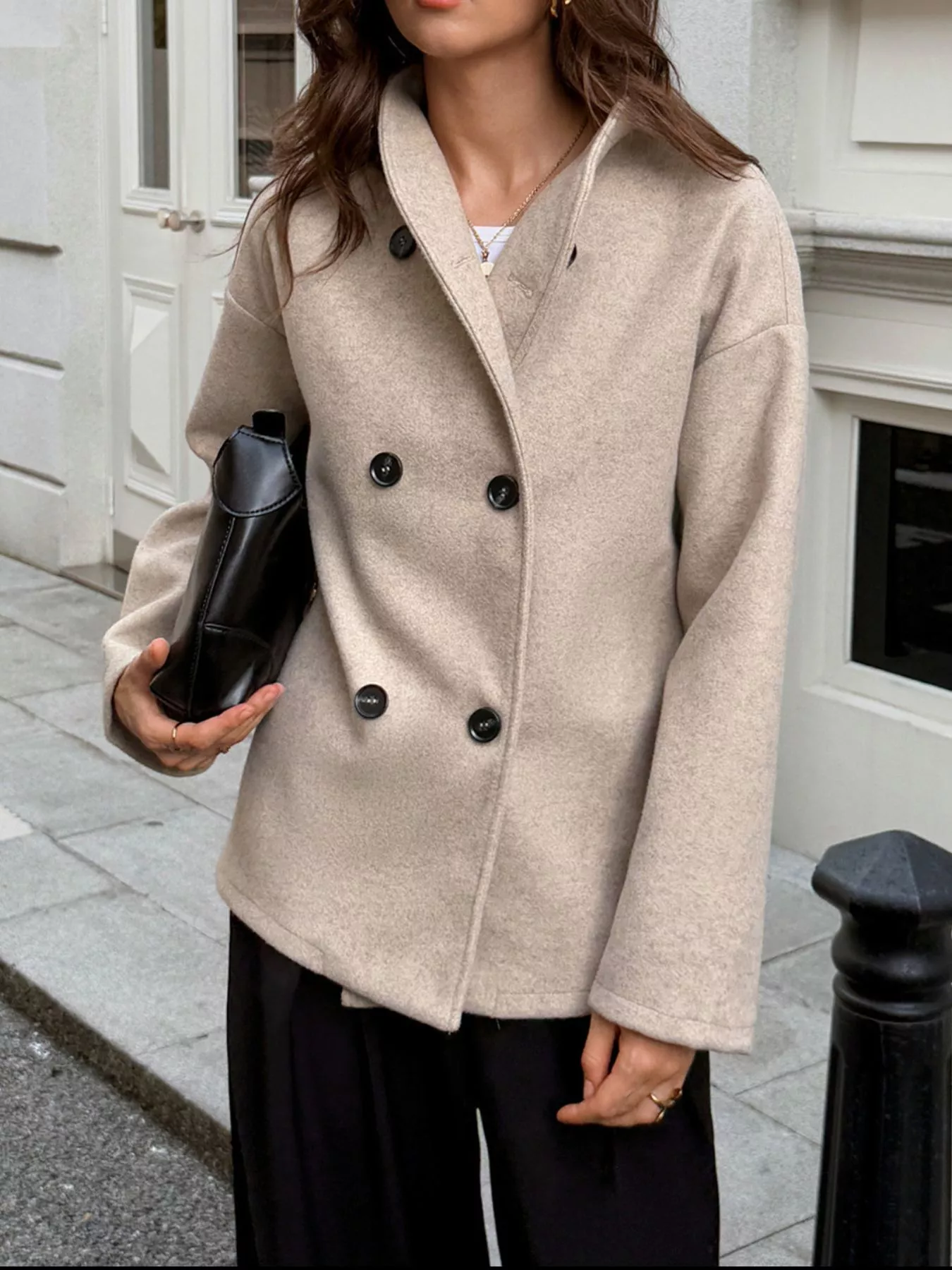 Double-Breasted Dropped Shoulder Jacket - Image 4