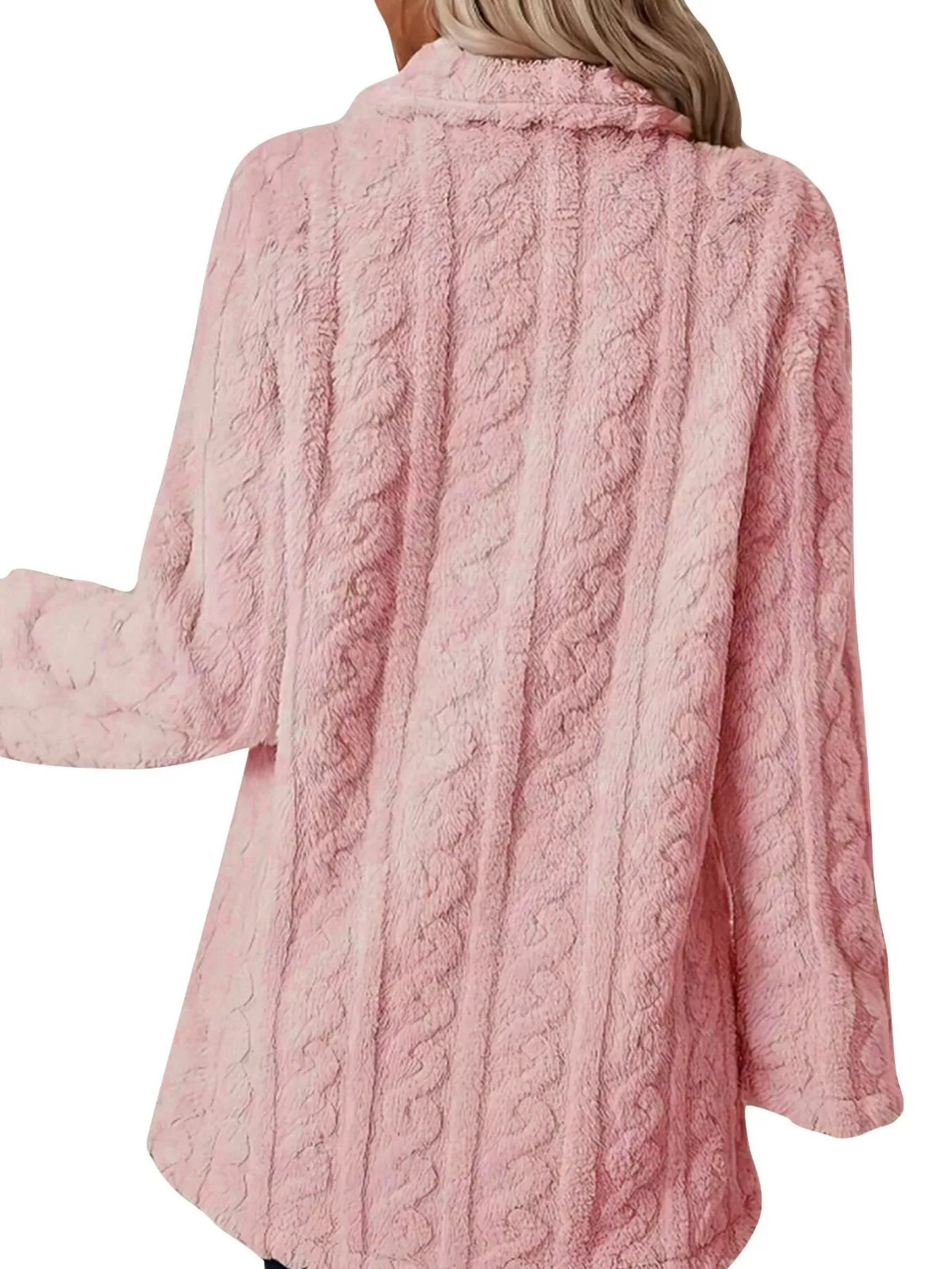 Double-Breasted Fleece Longline Coat - Image 10