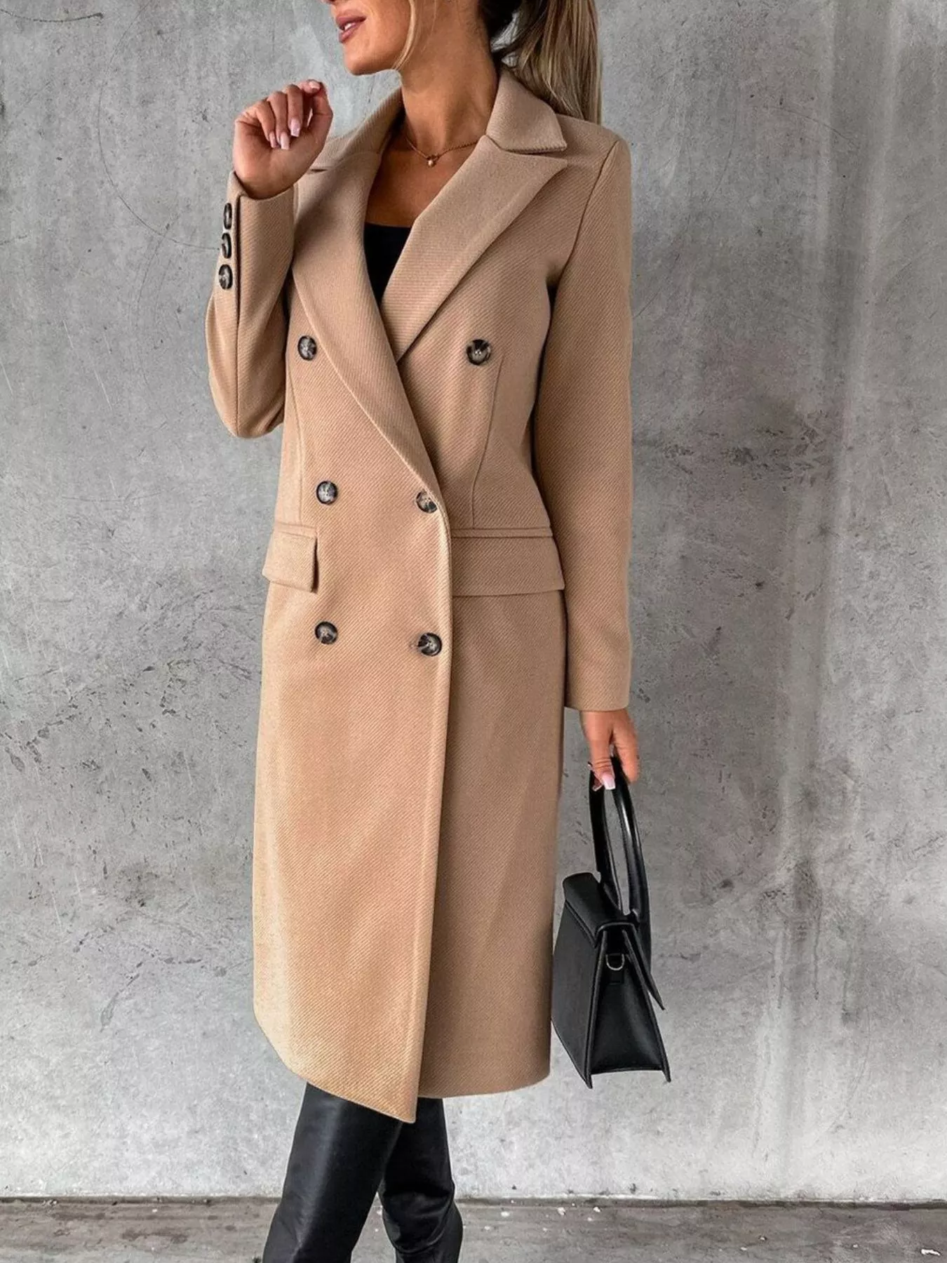 Double-Breasted Longline Coat - Image 6