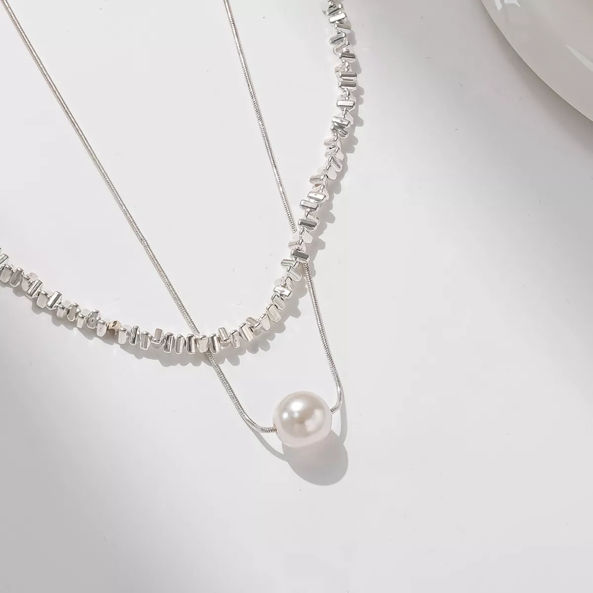 Double Layered Pearl Necklace - Image 2