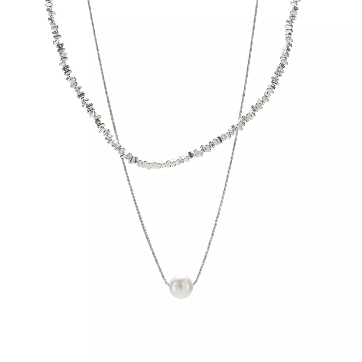 Double Layered Pearl Necklace - Image 4
