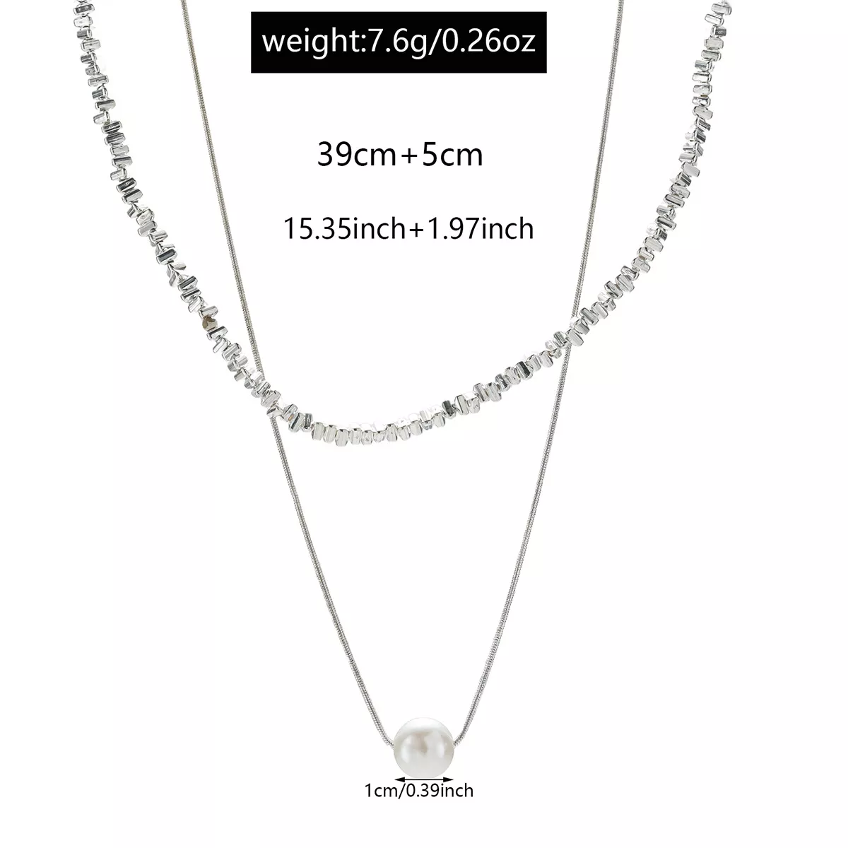 Double Layered Pearl Necklace - Image 5