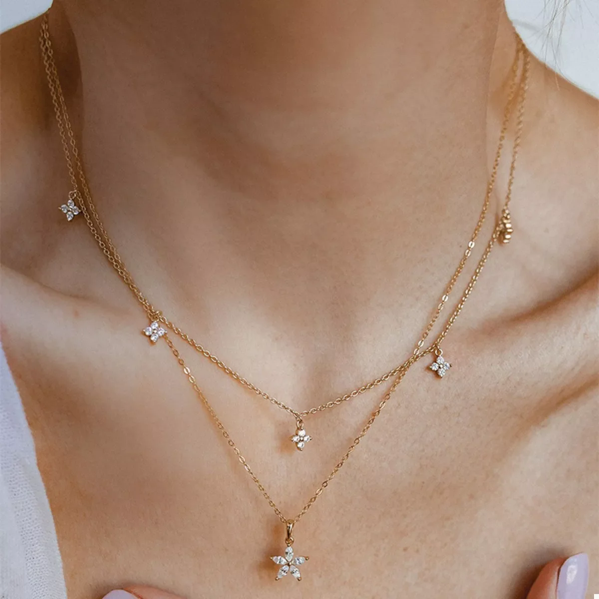 Double Layered Pendant Necklace - Image 4