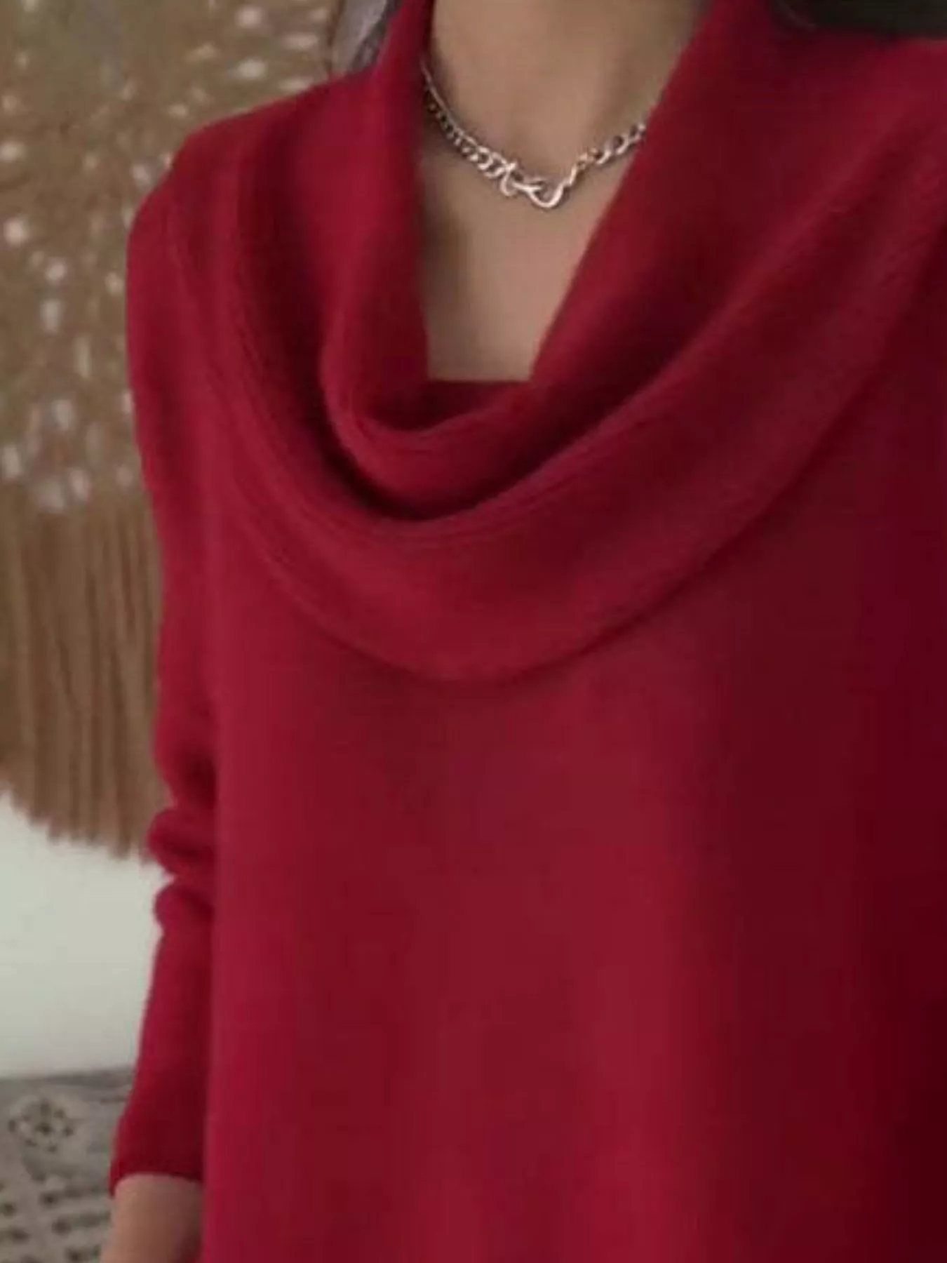 Drape Neck Long Sleeve Knit Top - Image 8
