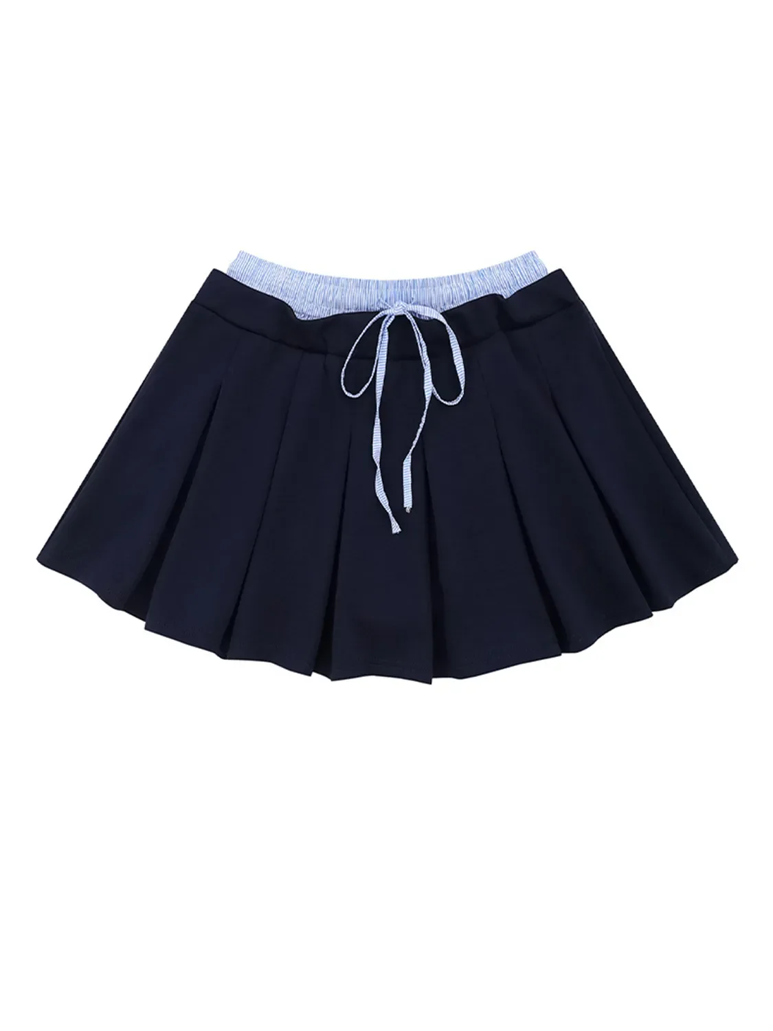 Drawstring Pleated Mini Skirt - Image 7