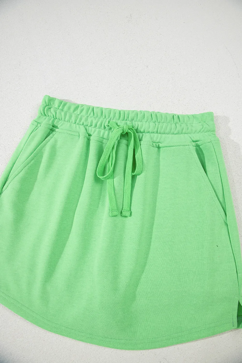 Drawstring Solid Mini Skort - Image 7