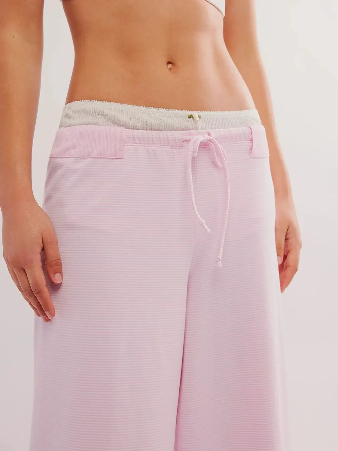 Drawstring Striped Wide Leg Pants - Image 6
