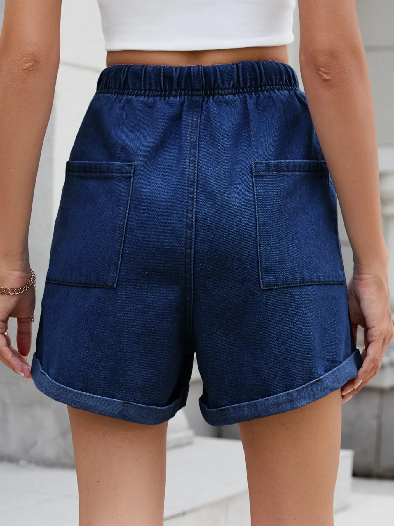 Drawstring Wash Denim Shorts - Image 20
