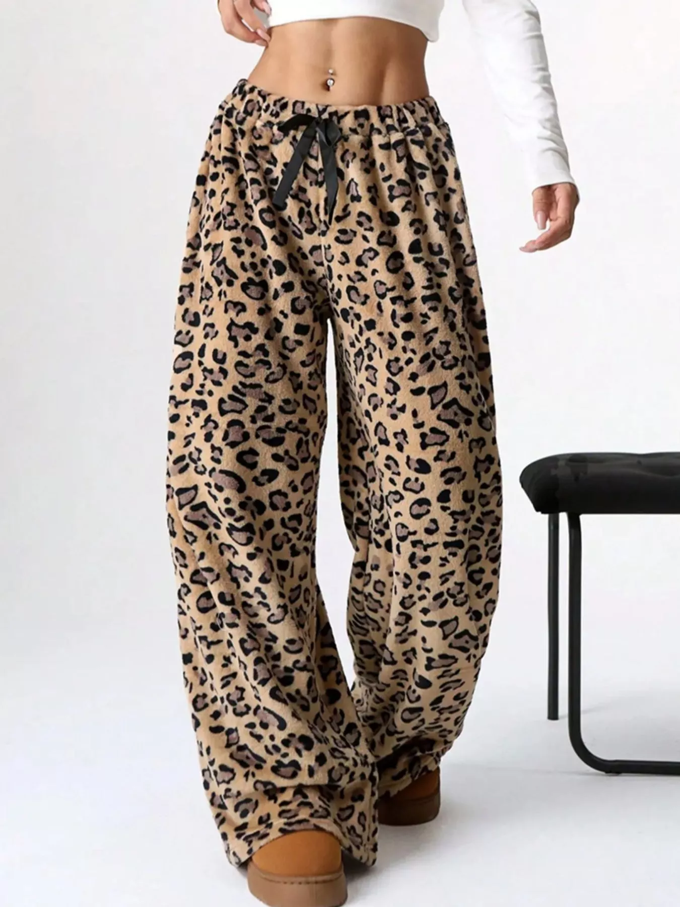 Drawstring Wide Leg Pants - Image 5