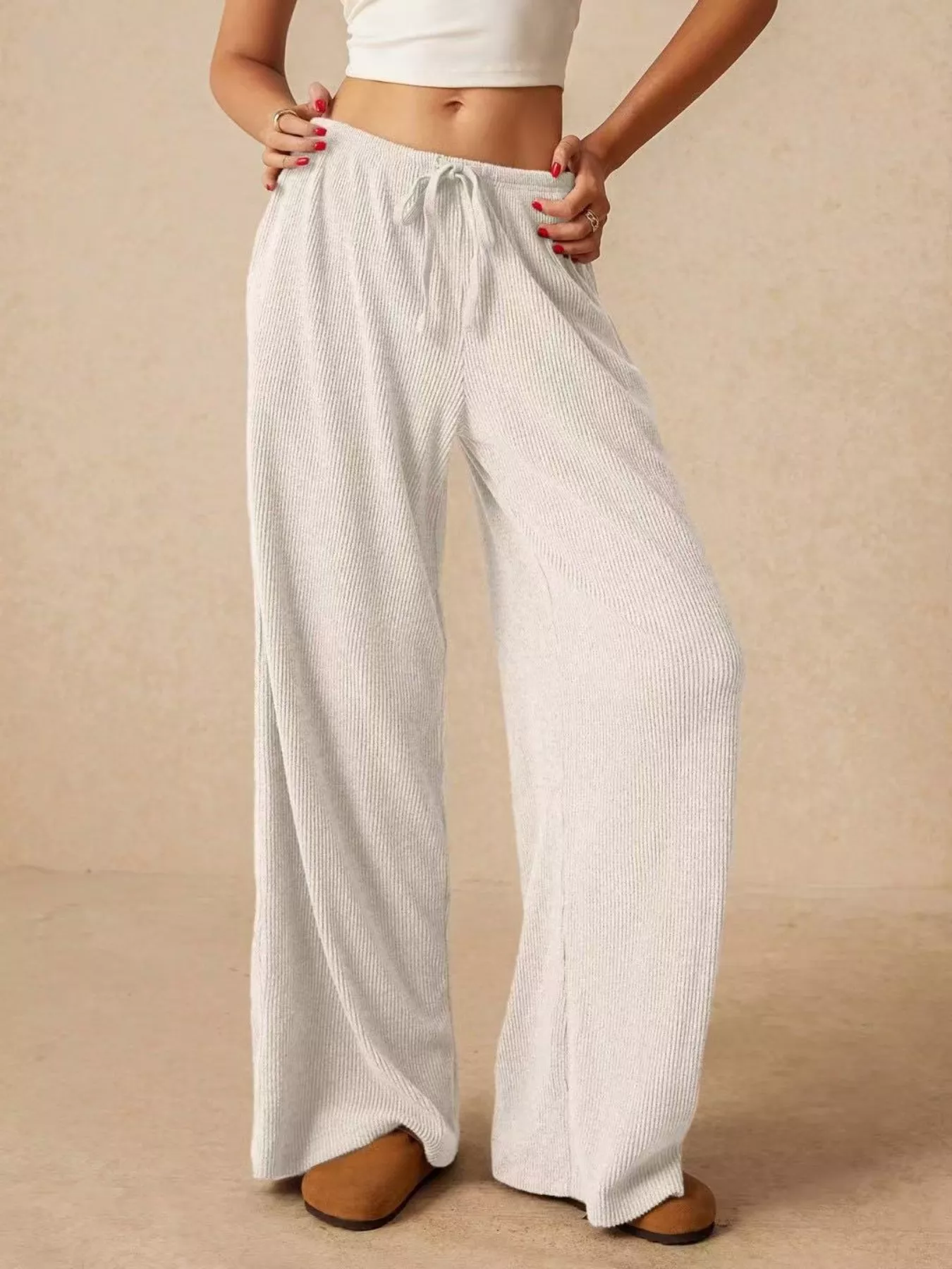 Drawstring Wide Leg Pants - Image 16