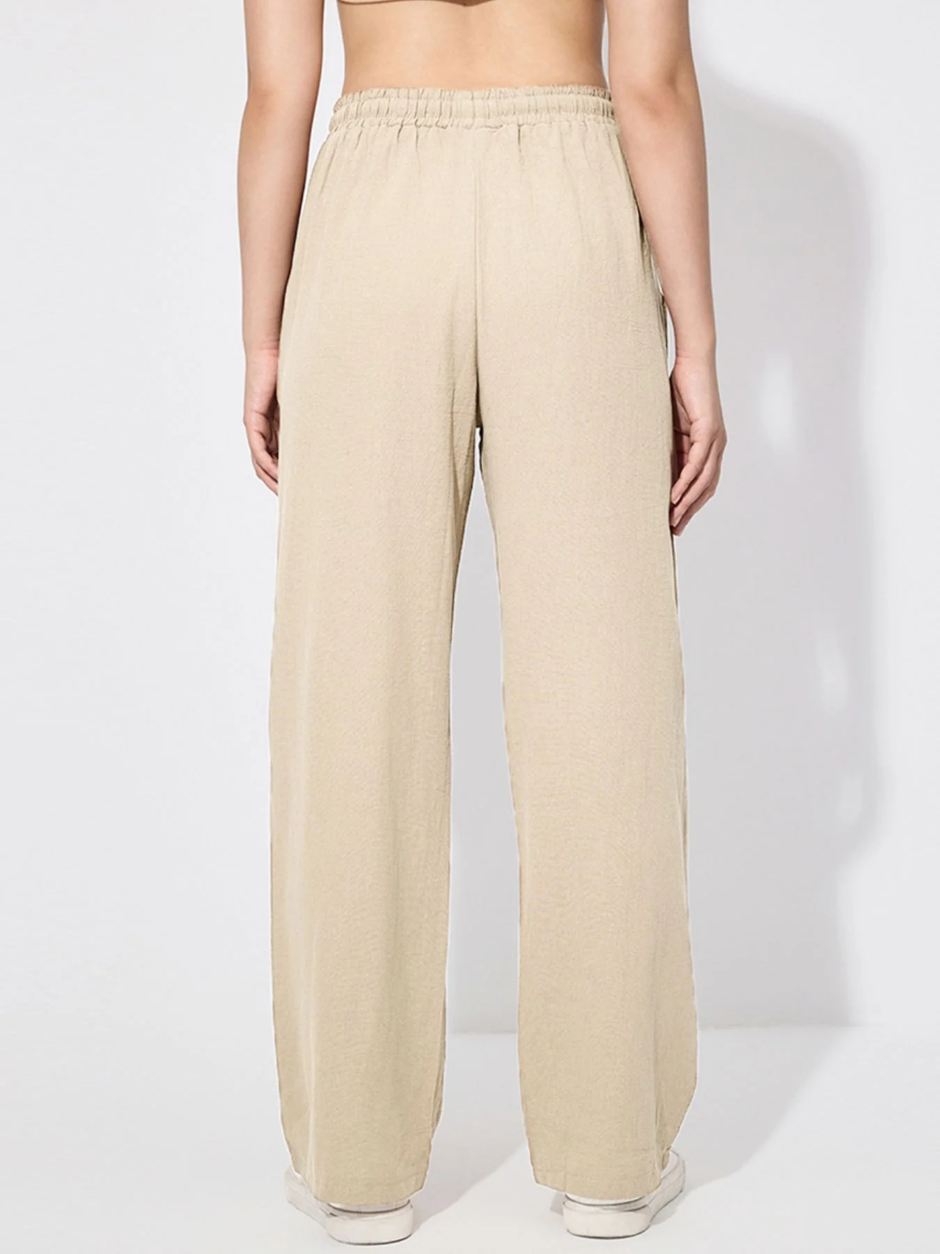 Drawstring Wide Leg Pants - Image 4