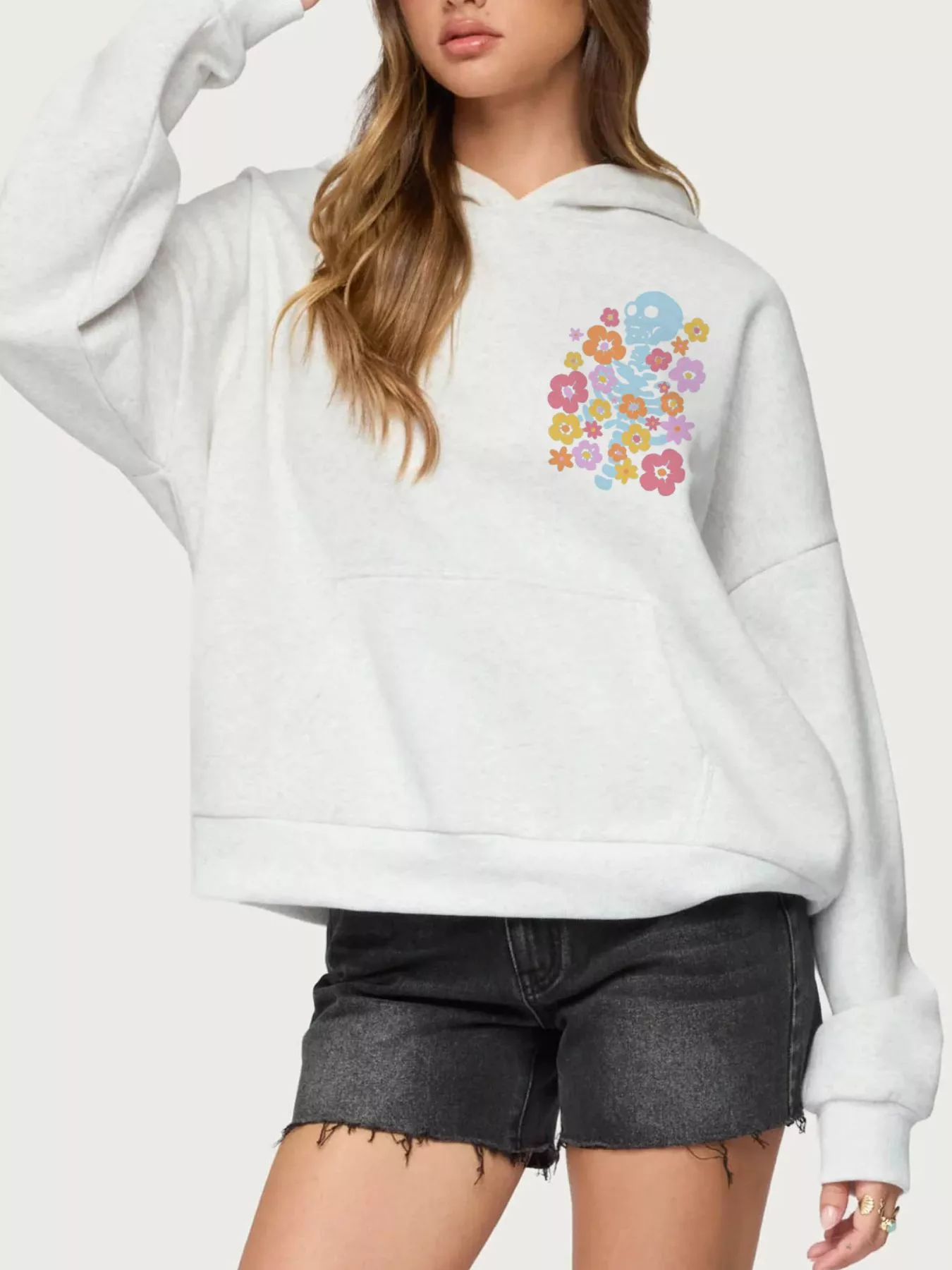 Drop Shoulder Graphic Hoodie with Kangaroo Pocket - Image 10
