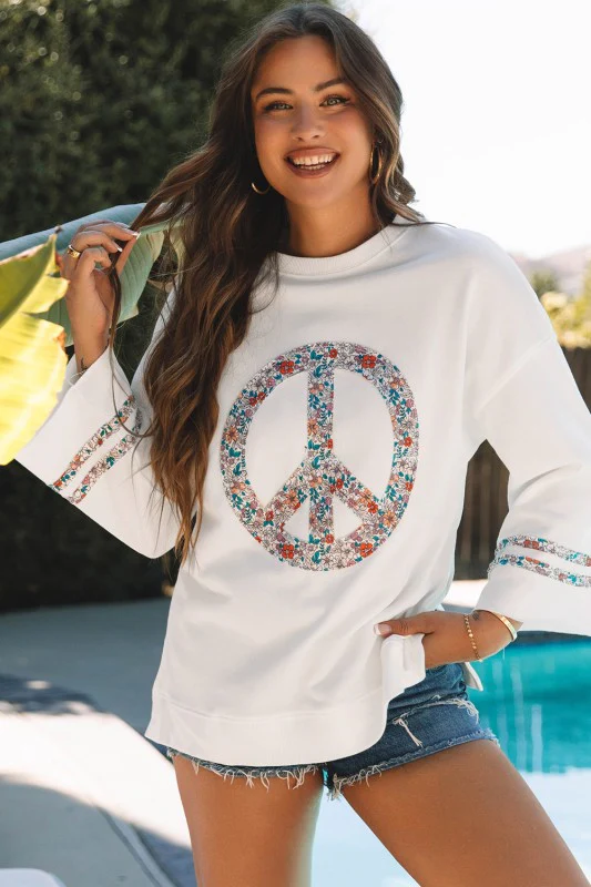 Drop Shoulder Wide Sleeve Casual Sweatshirts Top - Image 2