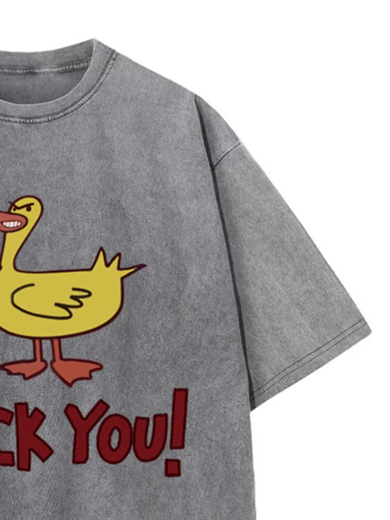 Duck Graphic Oversized Round Neck T-Shirt - Image 9