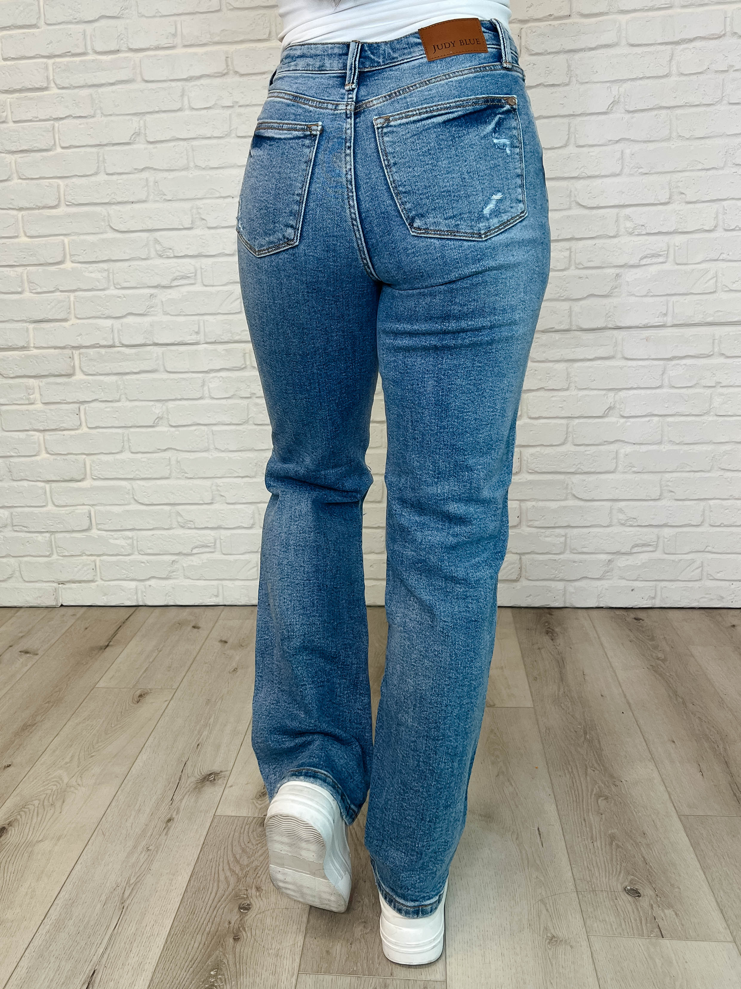 Dylan High Rise Rigid Magic Criss-Cross Waistband Straight Jeans - Image 3