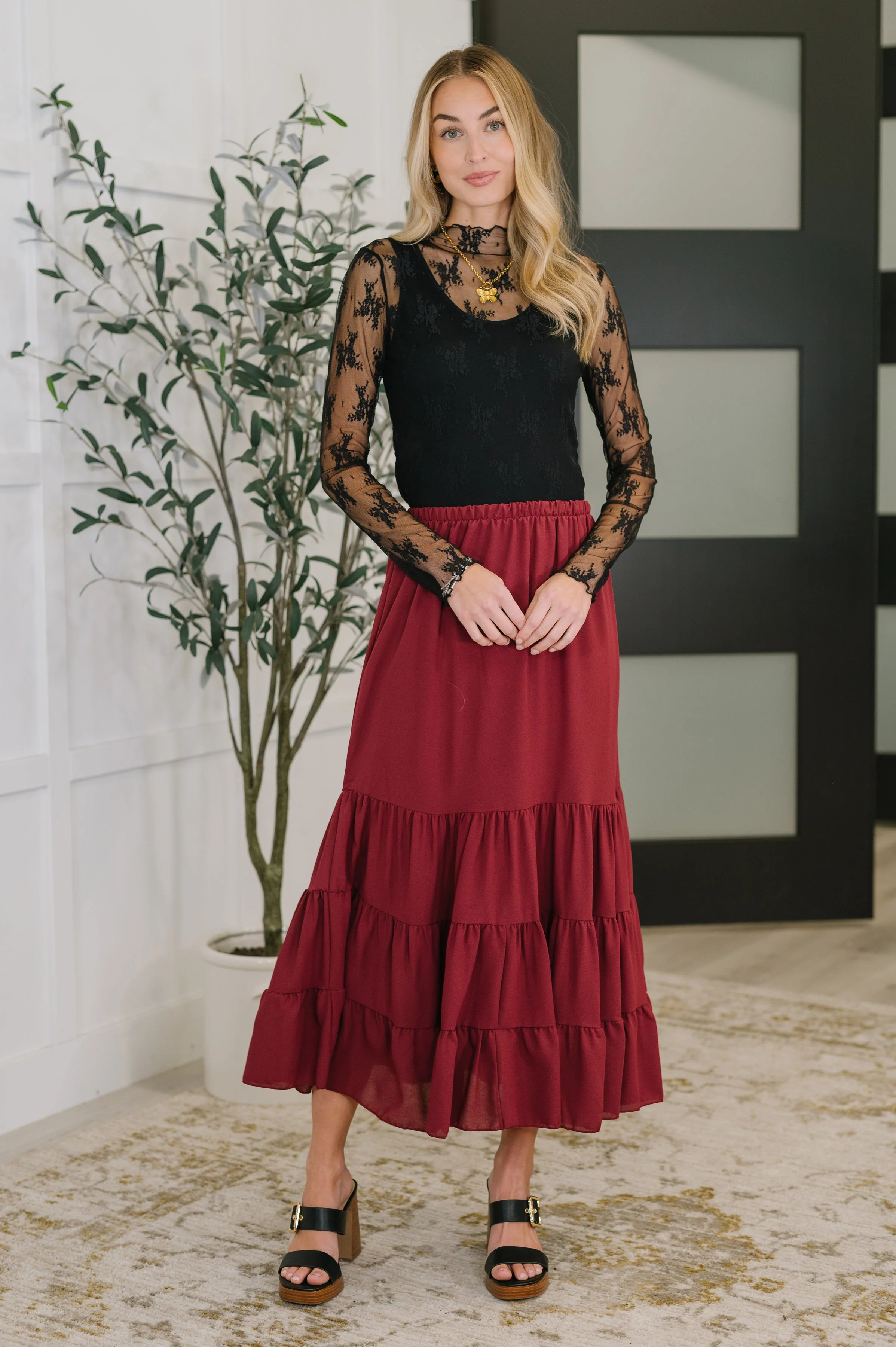 Easy Pick Tiered Maxi Skirt - Image 2