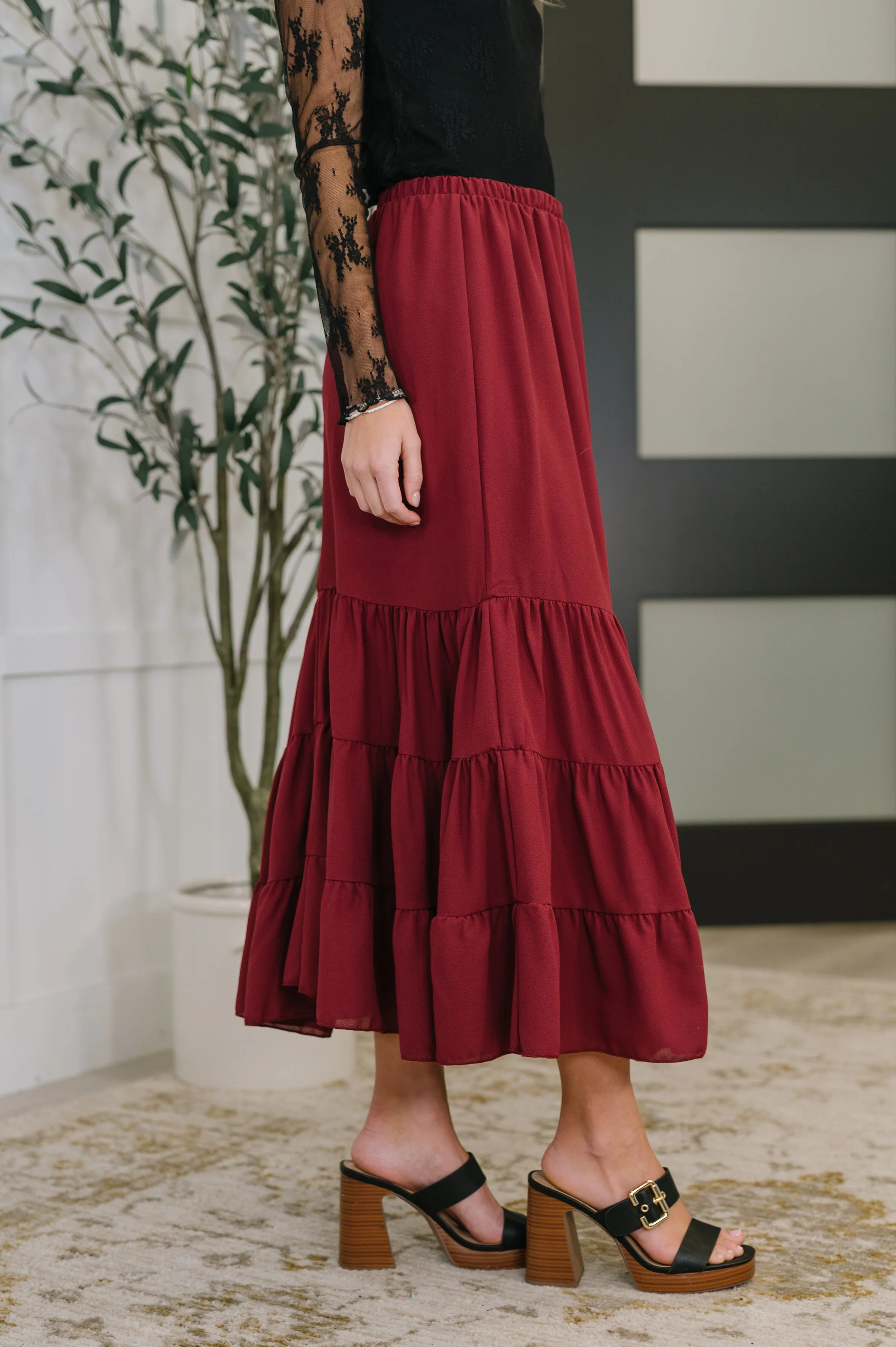 Easy Pick Tiered Maxi Skirt - Image 4