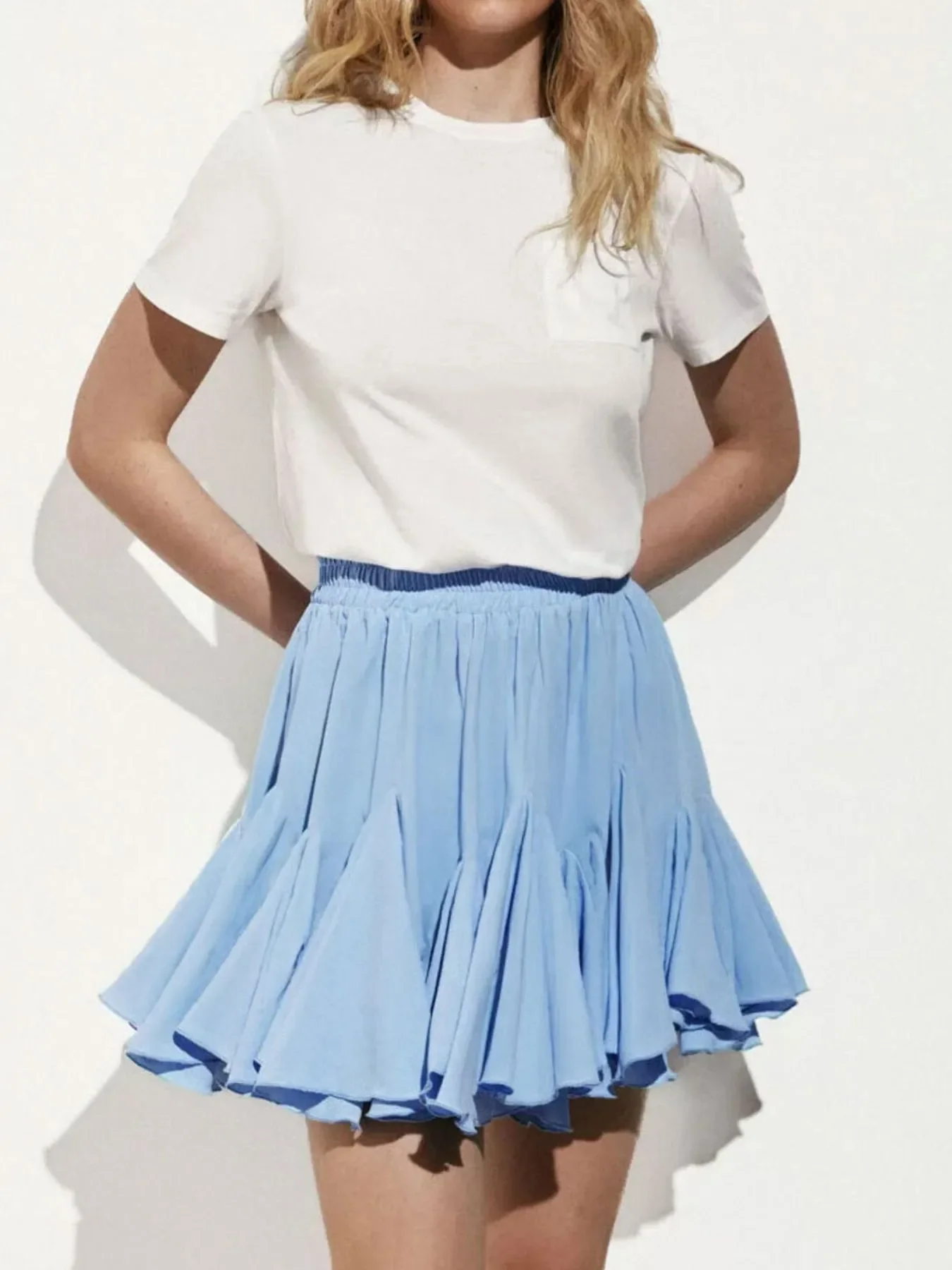 Elastic Waist Ruffled Hem Skirt - Image 22
