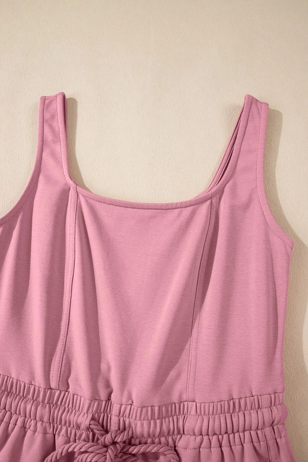Elastic Waist Sleeveless Square Neck Jumpsuit - Image 10