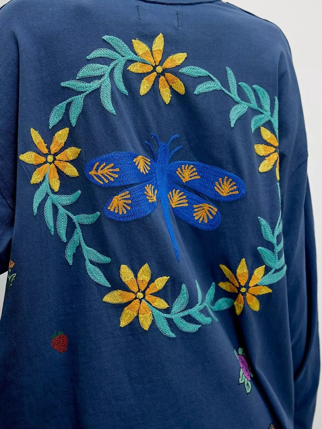 Embroidered Crew Neck Long Sleeve Sweatshirt - Image 3