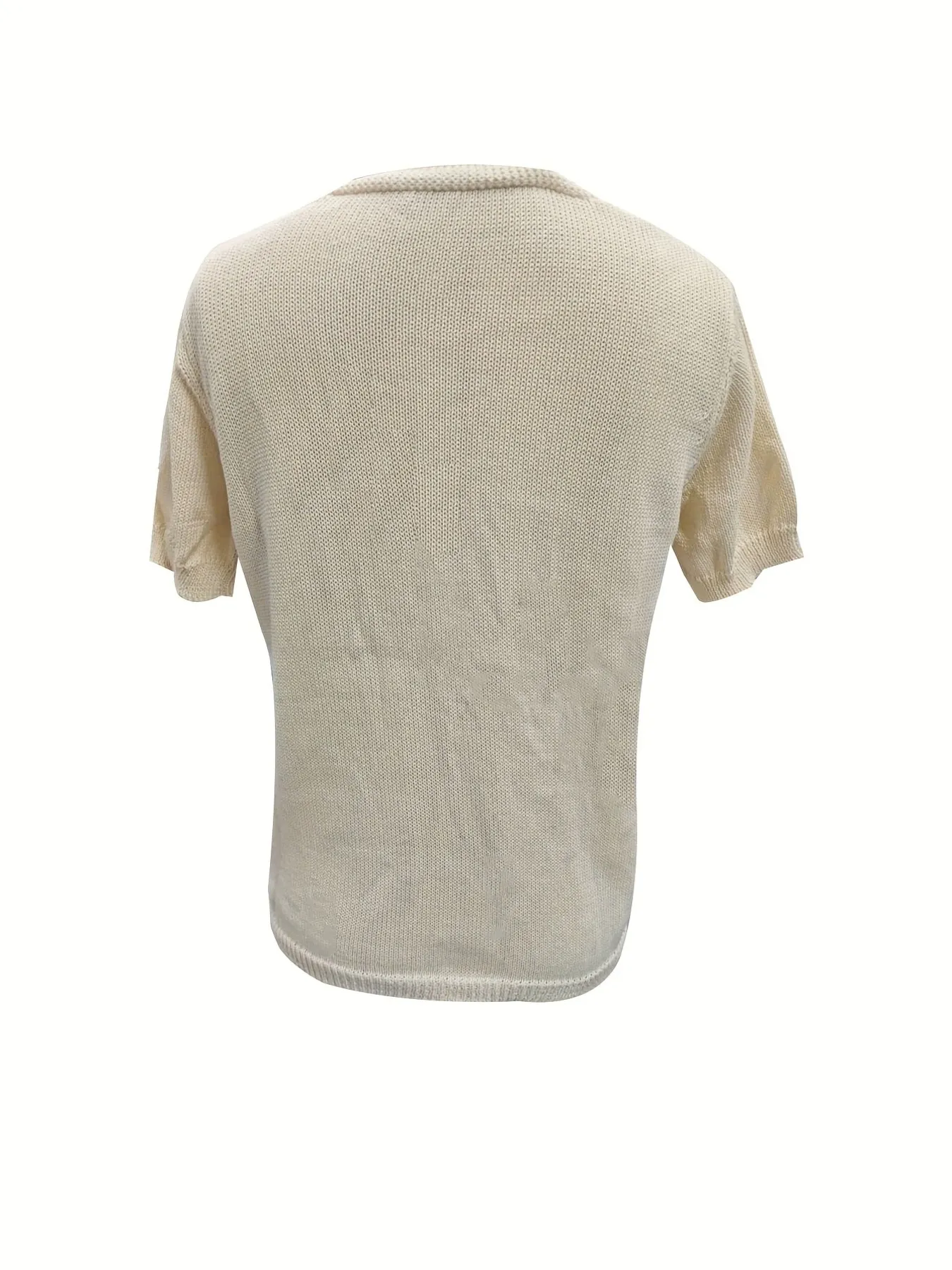 Embroidered Floral V-Neck Sweater - Image 3
