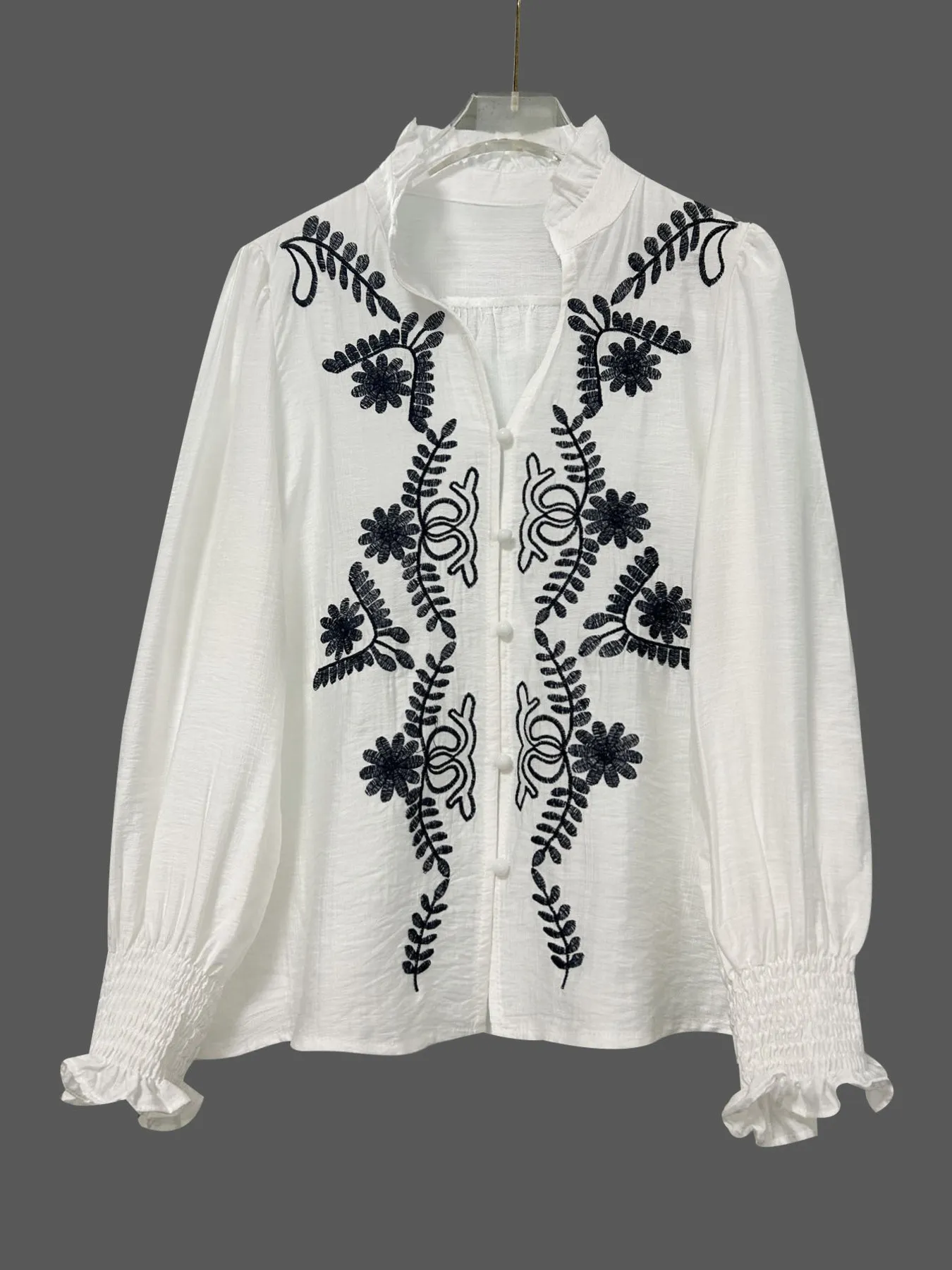 Embroidered Long Sleeve Blouse - Image 5