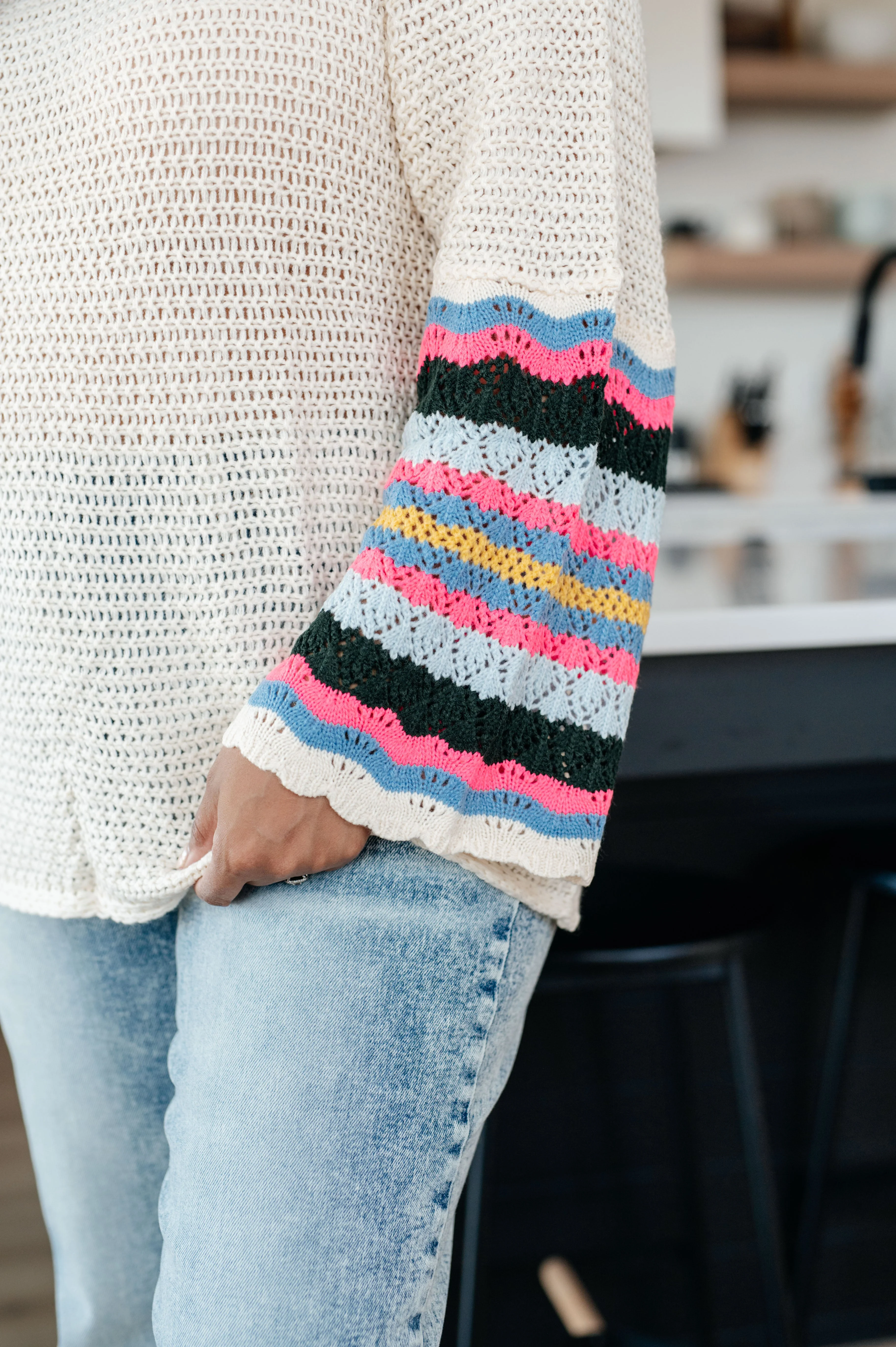 End of the Story Striped Sleeve Sweater - Image 2