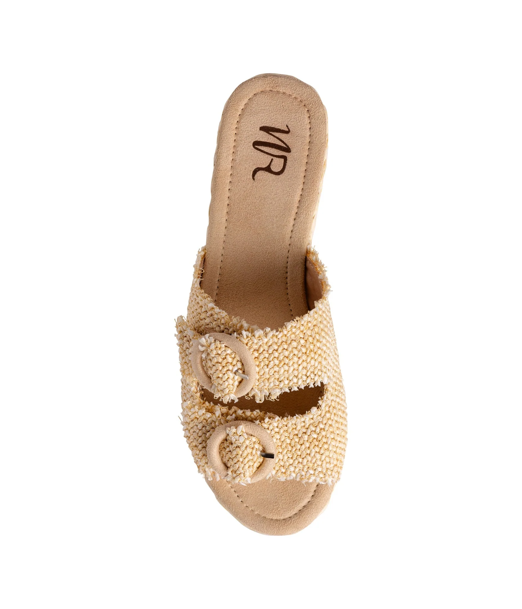 Eriwen Buckle Wedge in Cream - Image 5