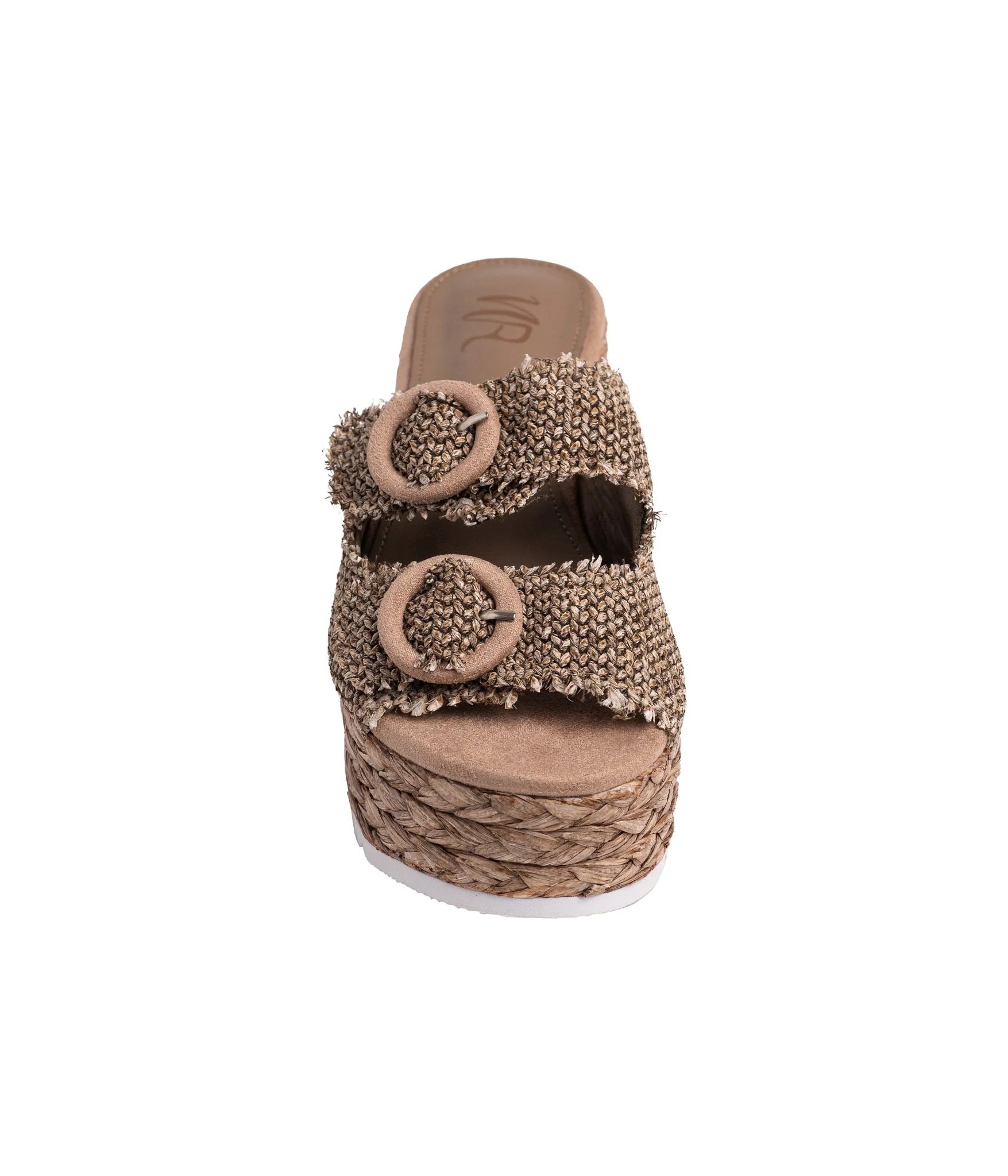 Eriwen Buckle Wedge in Taupe - Image 8