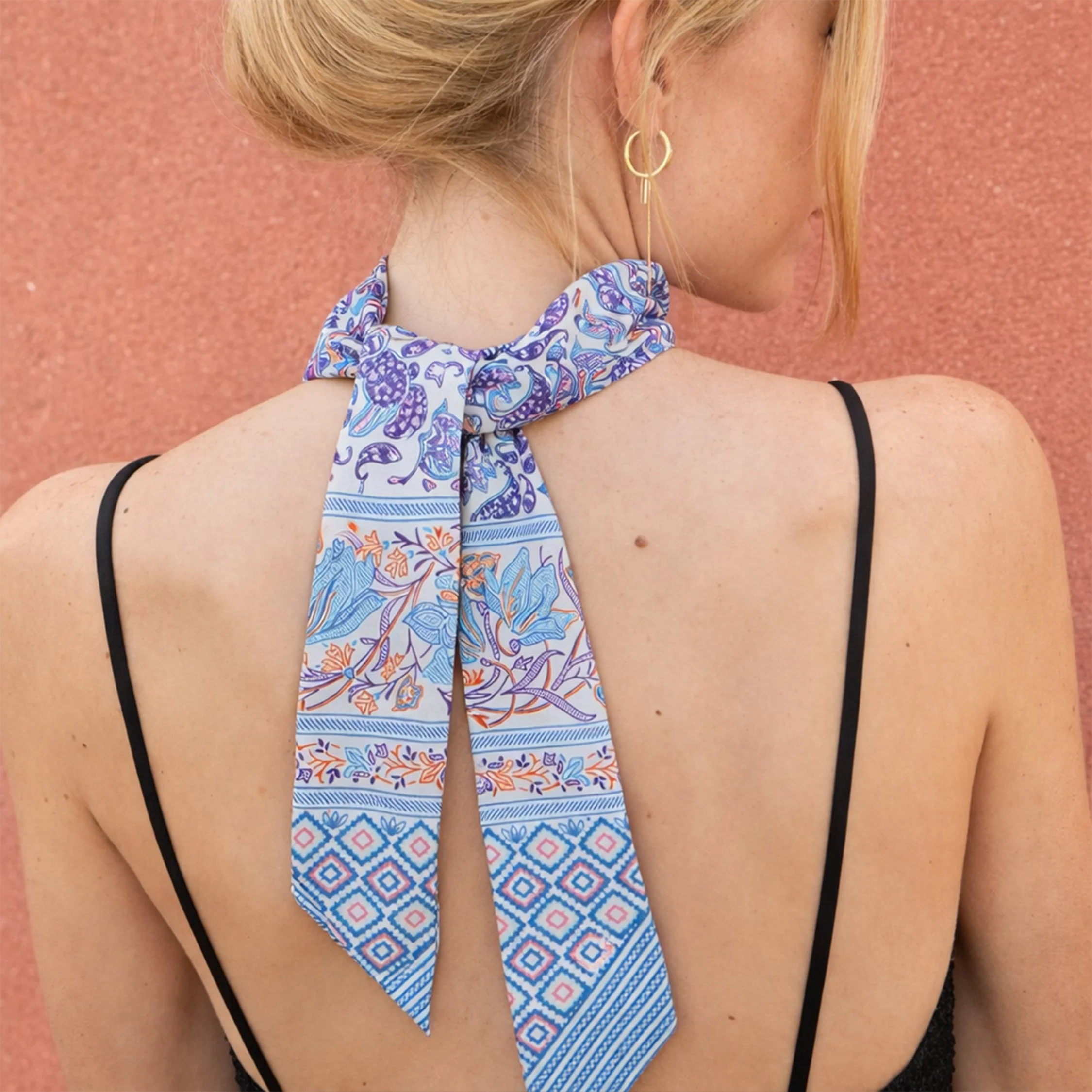 Ethnic Pattern Skinny Scarf - Image 5