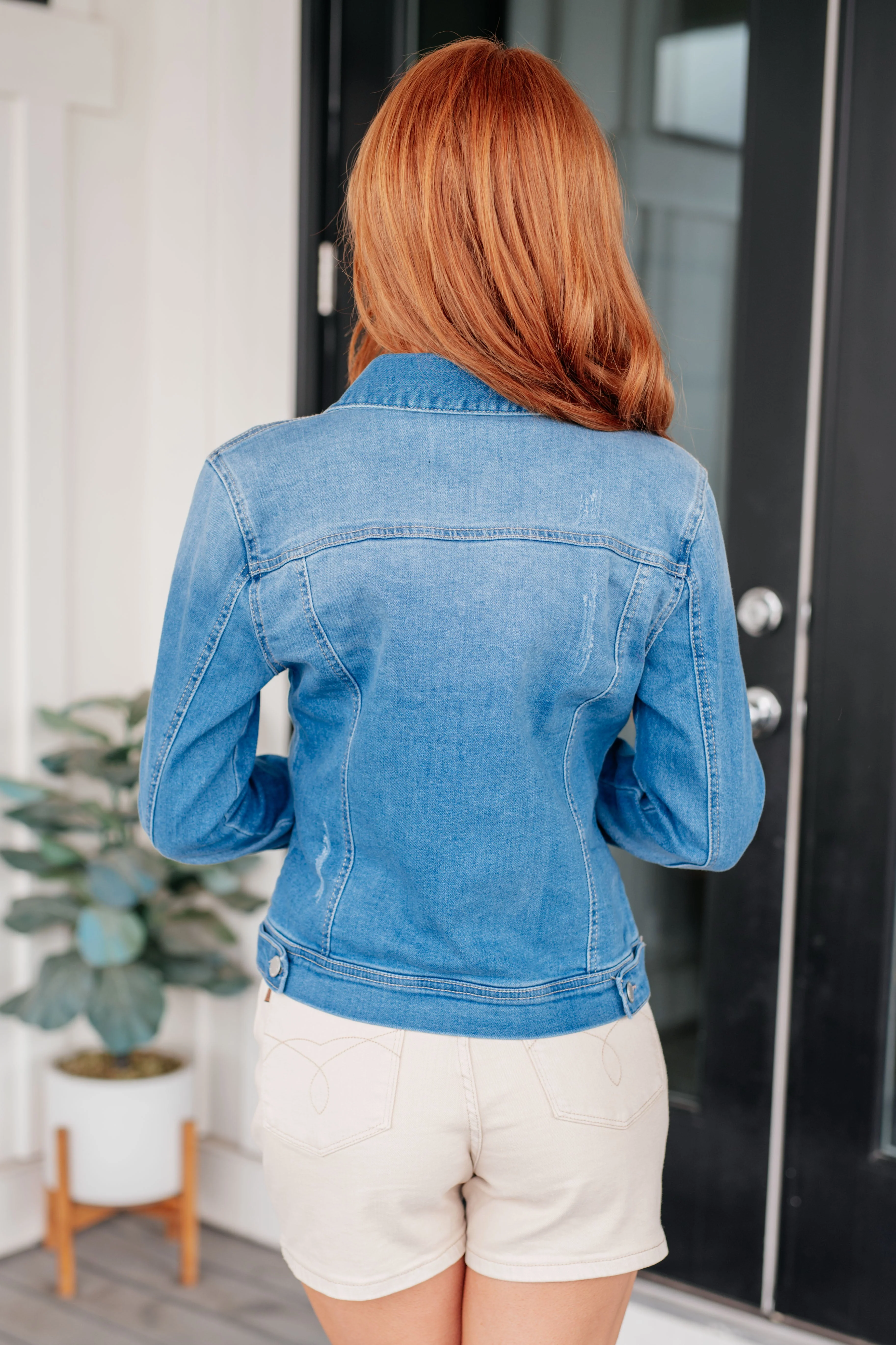 Every Occasion Denim Button Up Jacket - Image 11