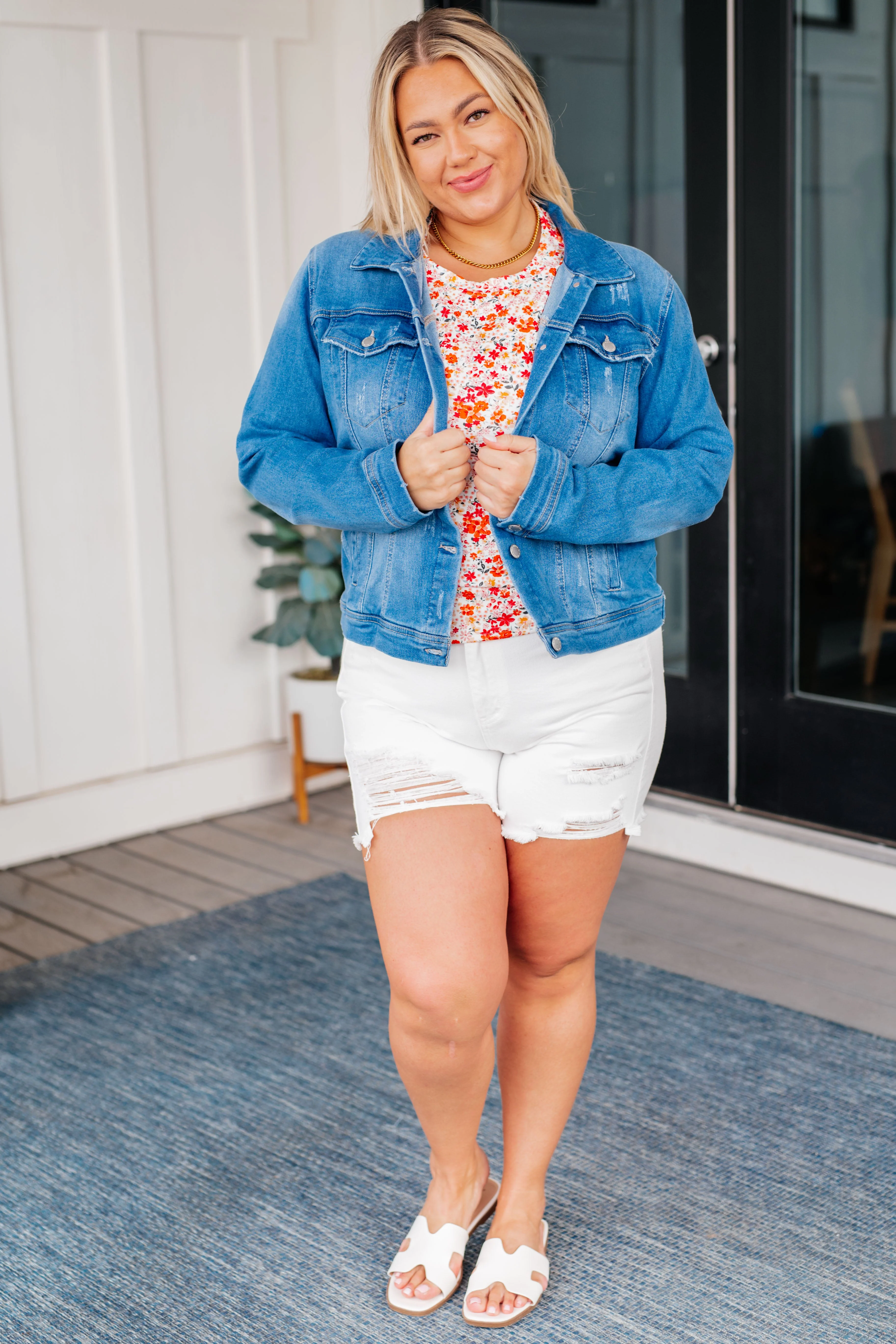 Every Occasion Denim Button Up Jacket - Image 5