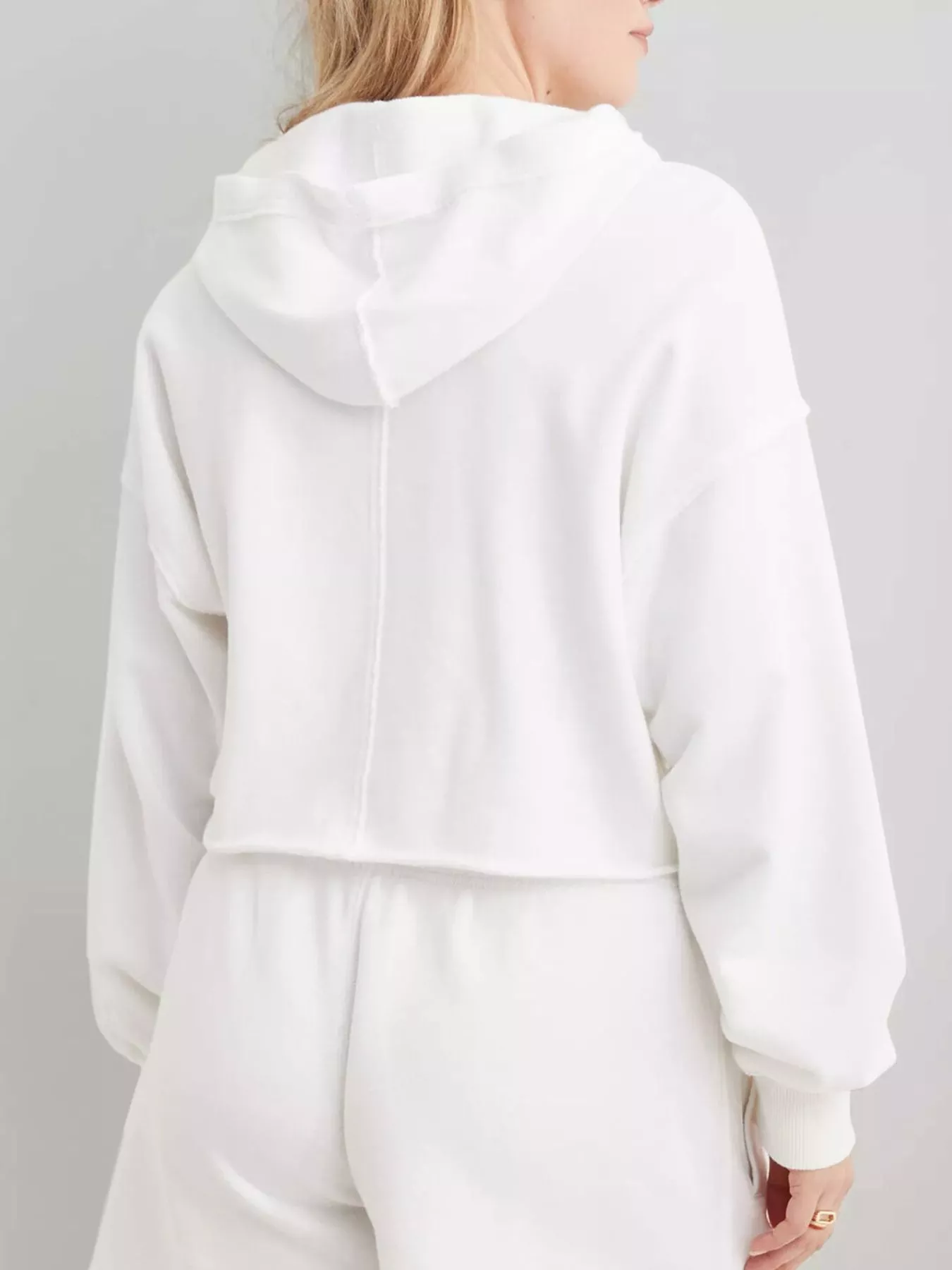Exposed Seam Dropped Shoulder Hoodie - Image 28