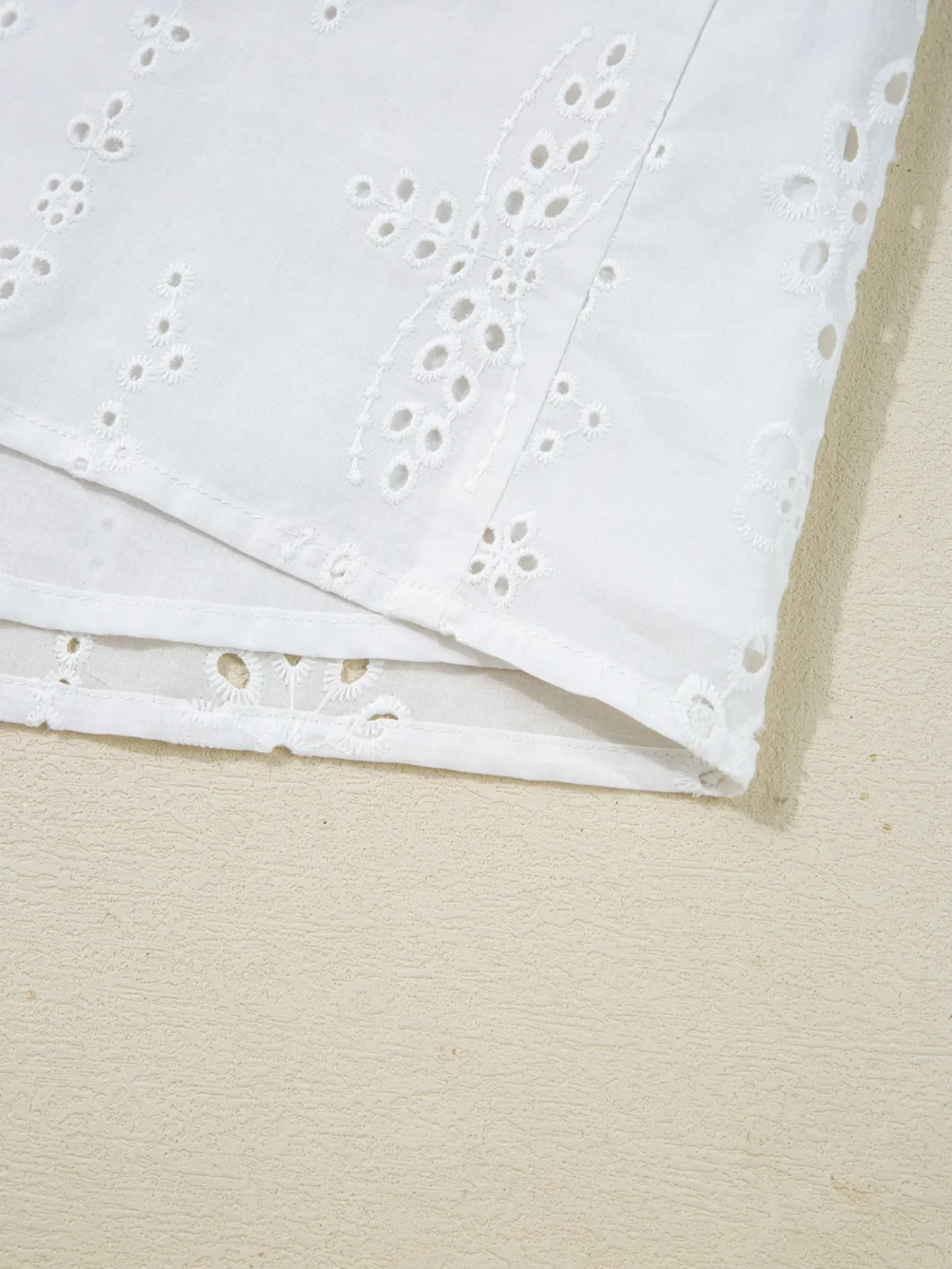 Eyelet Long Sleeve Blouse with Elastic Cuffs - Image 8