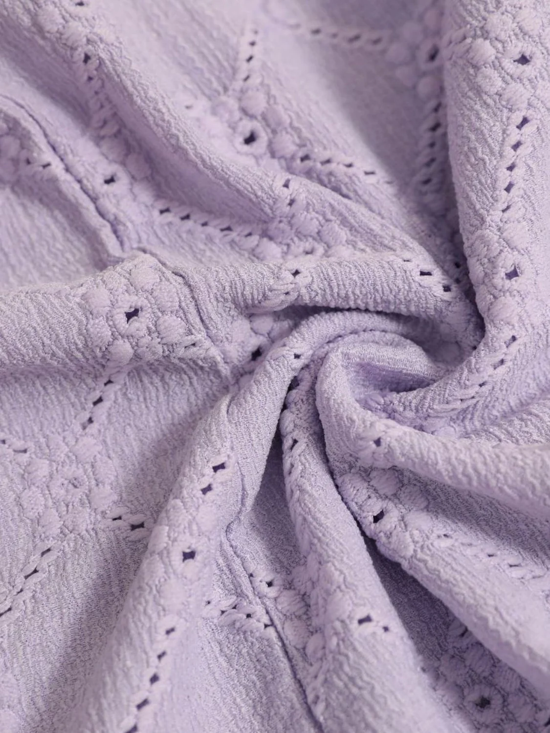 Eyelet Round Neck Flutter Sleeve Top - Image 11