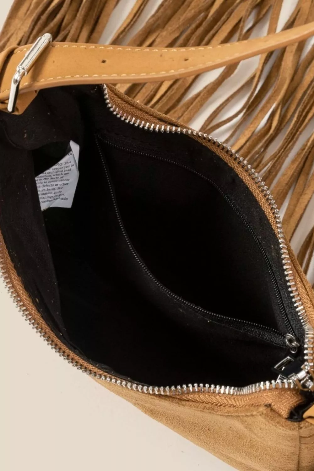 Fame Suede Fringe Crossbody Bag - Image 4