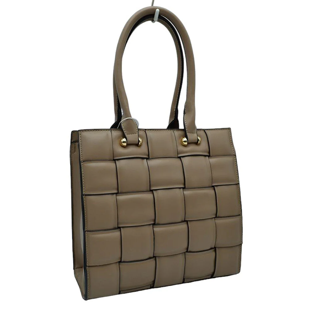 Faux Leather Top Handle Cassette Tote Bag - Image 10