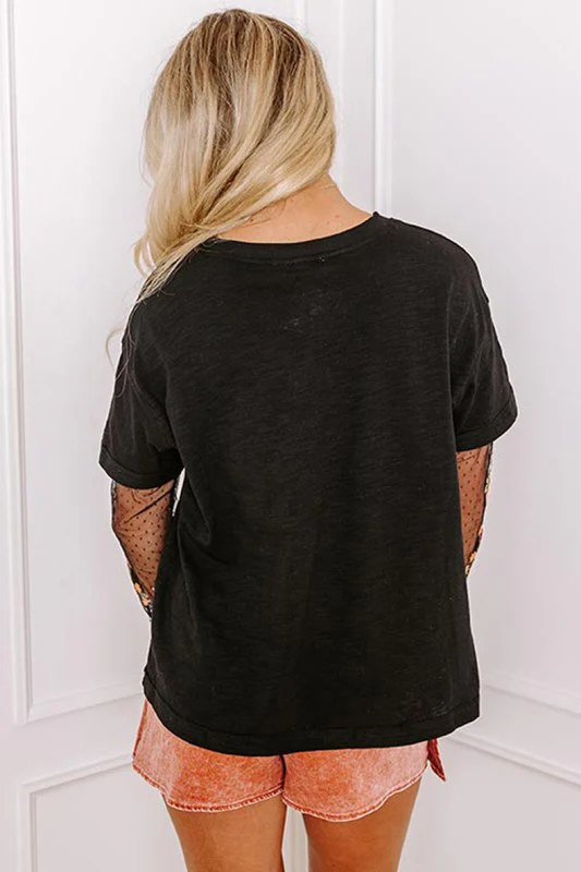 Faux Two Piece Floral Long Sleeve Patchwork Tee - Image 6