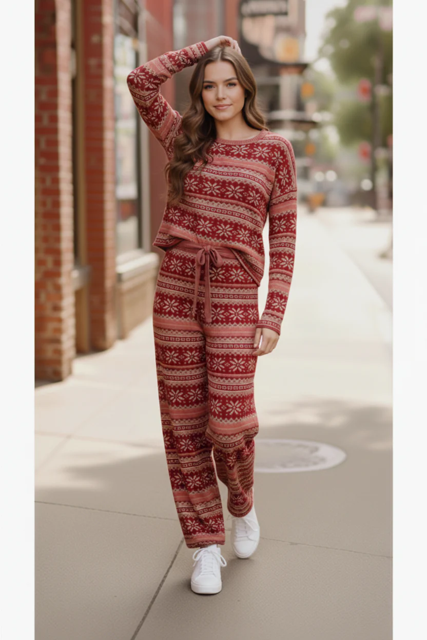 Red Holiday Fair Isle Set - Image 3