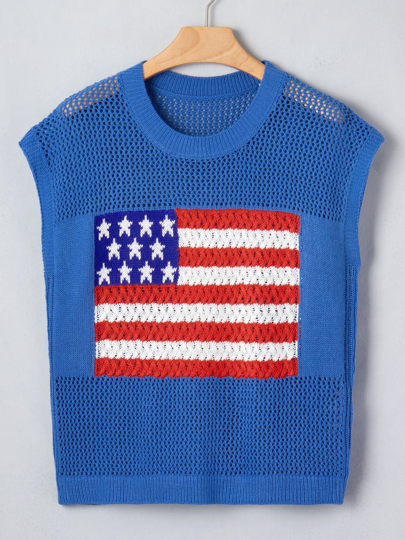 Flag Graphic Short Sleeve Sweater Top - Image 6