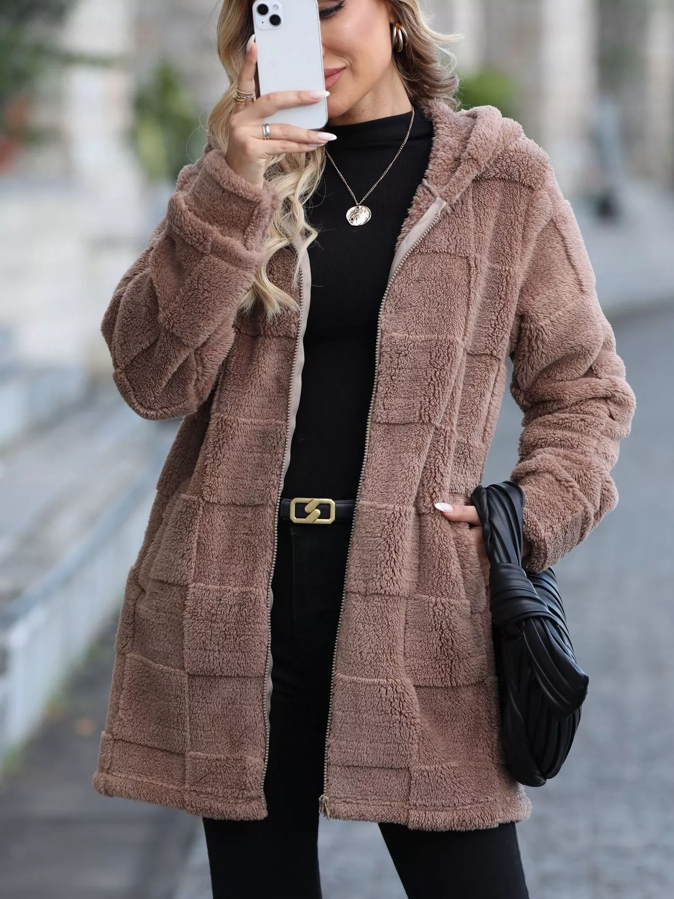 Fleece Zip Up Hooded Outerwear - Image 5