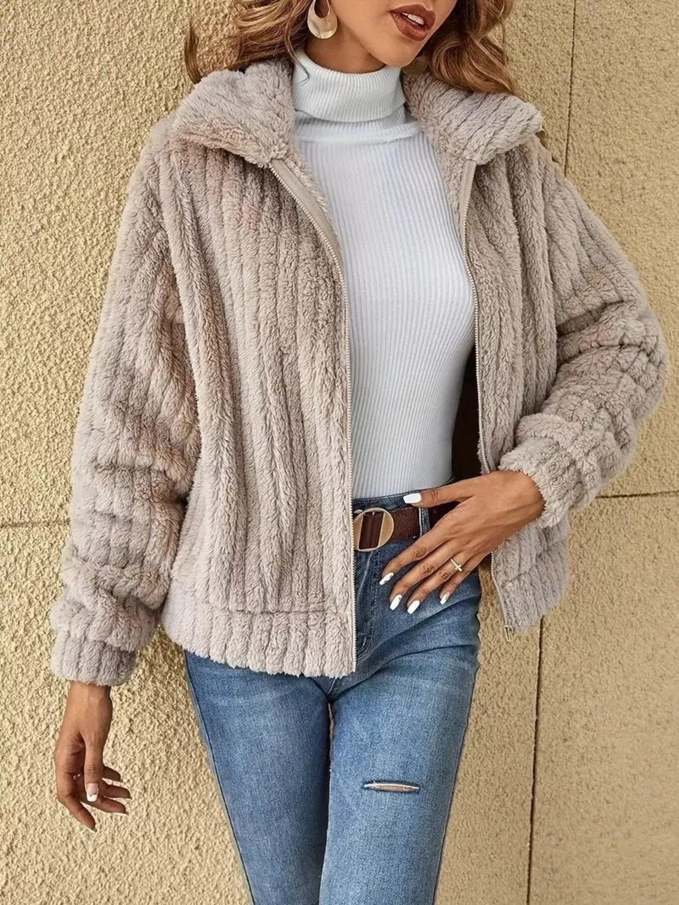 Fleece Zip-Up Outerwear - Image 4