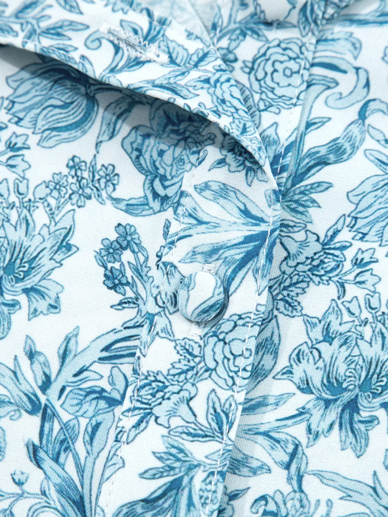 Floral Button Up Puff Sleeve Shirt - Image 12